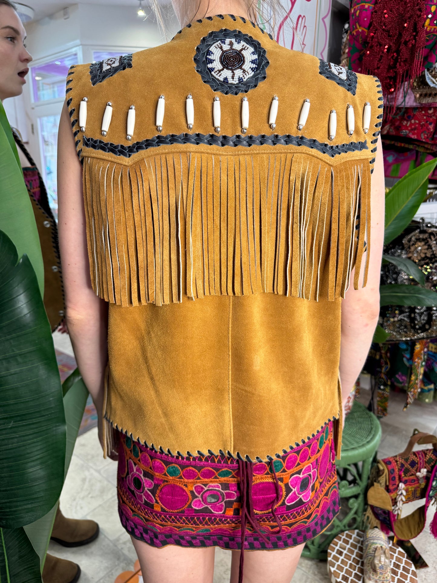Arizona Tan Tassel Suede Waistcoat