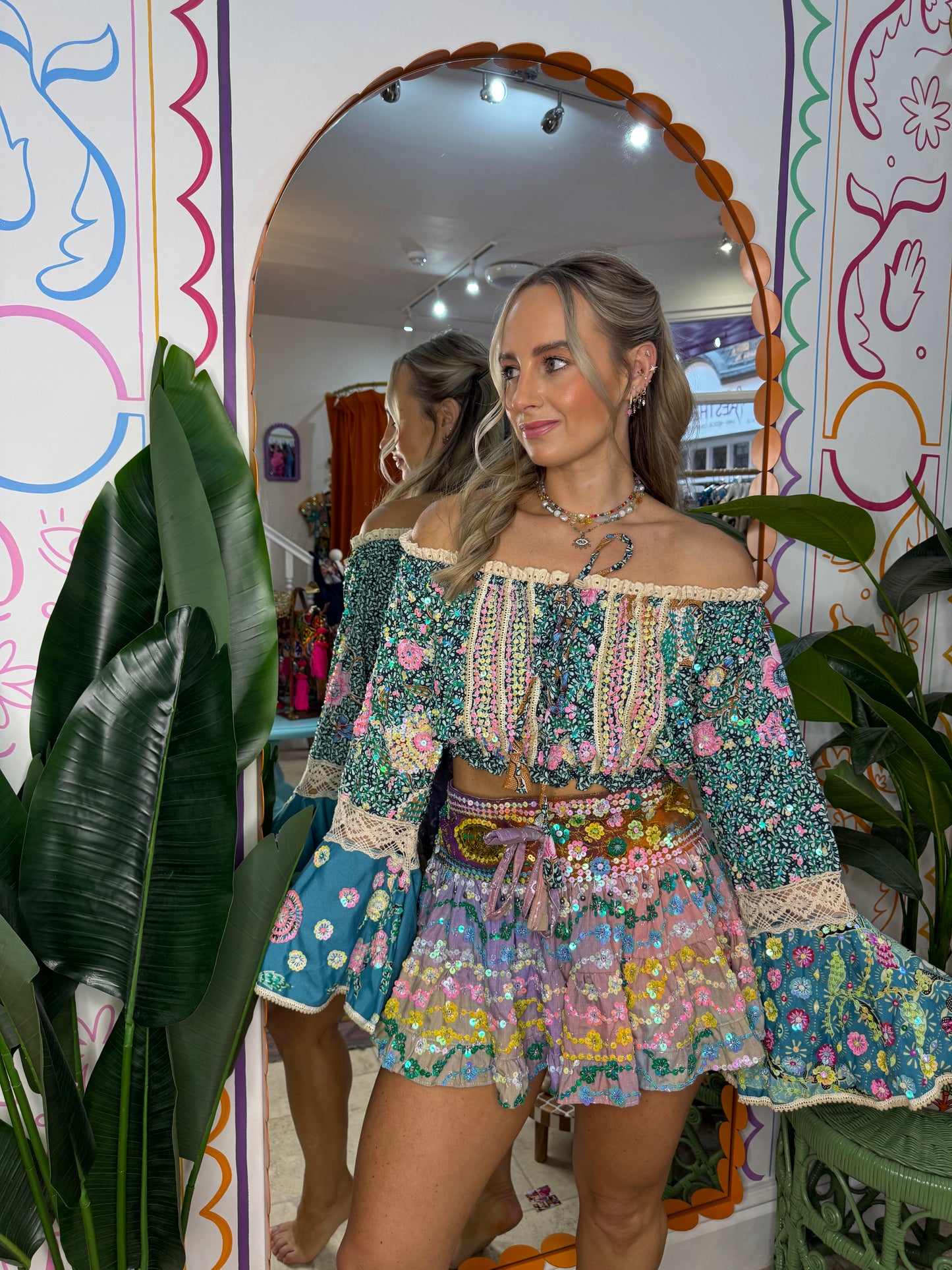 Gypsy Soul Embellished Top & Skirt Co Ord
