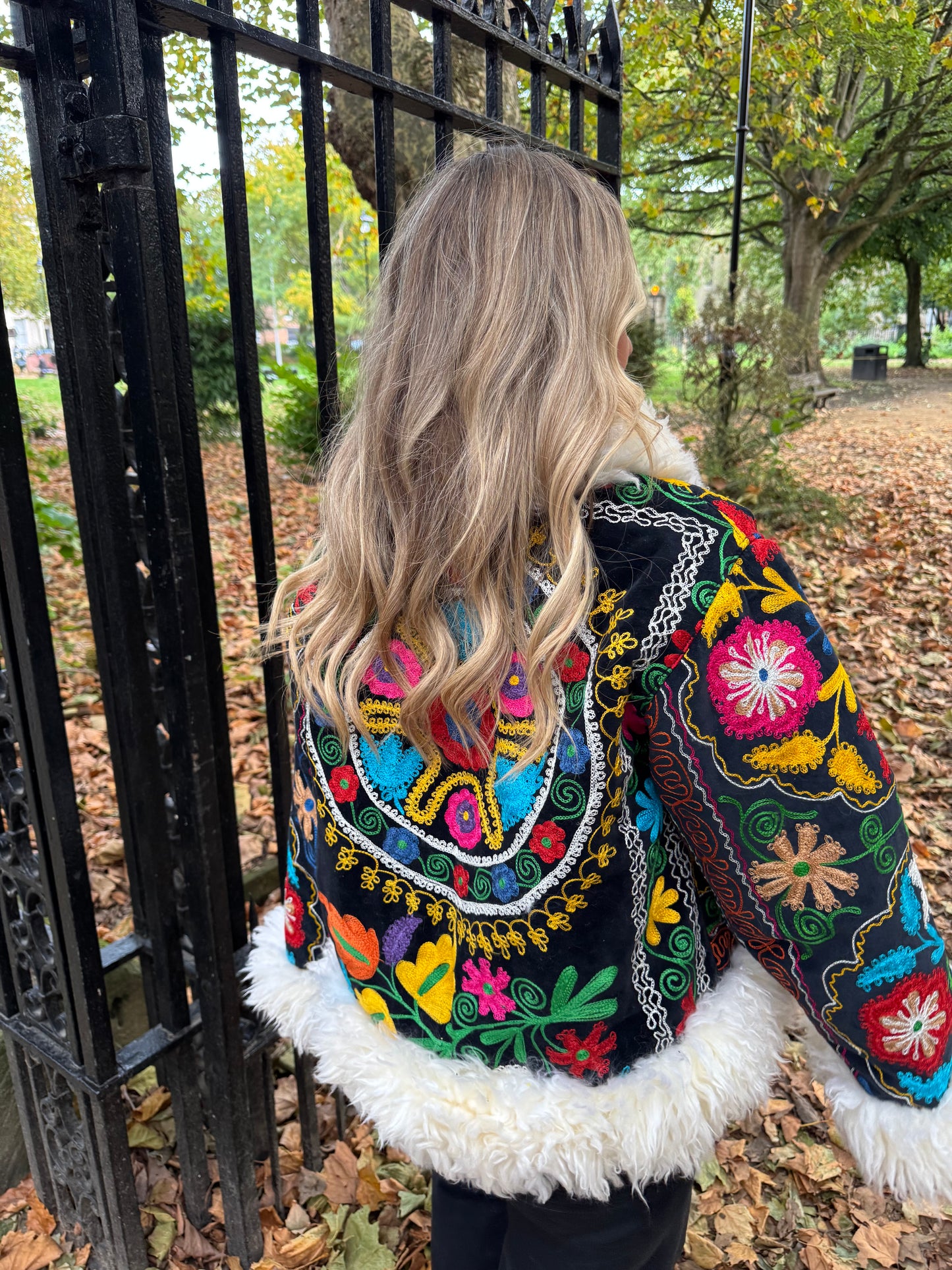 Vintage 70s Afghan Suzani Short Coat