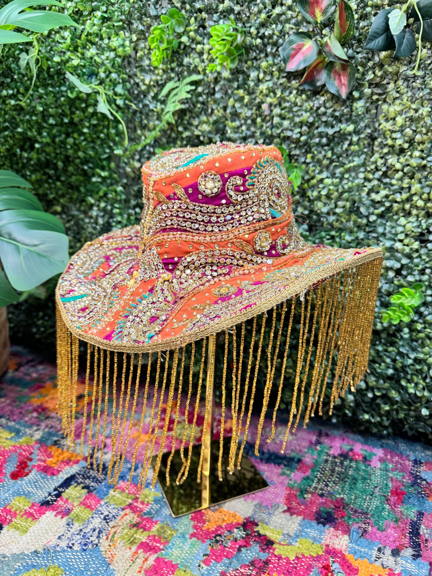 Sari Cowboy Hat - Pink & Orange