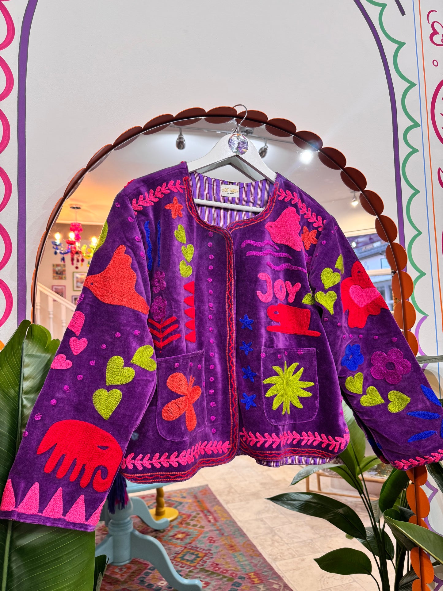 Glastonbury JOY Velvet Duster Jacket in Purple