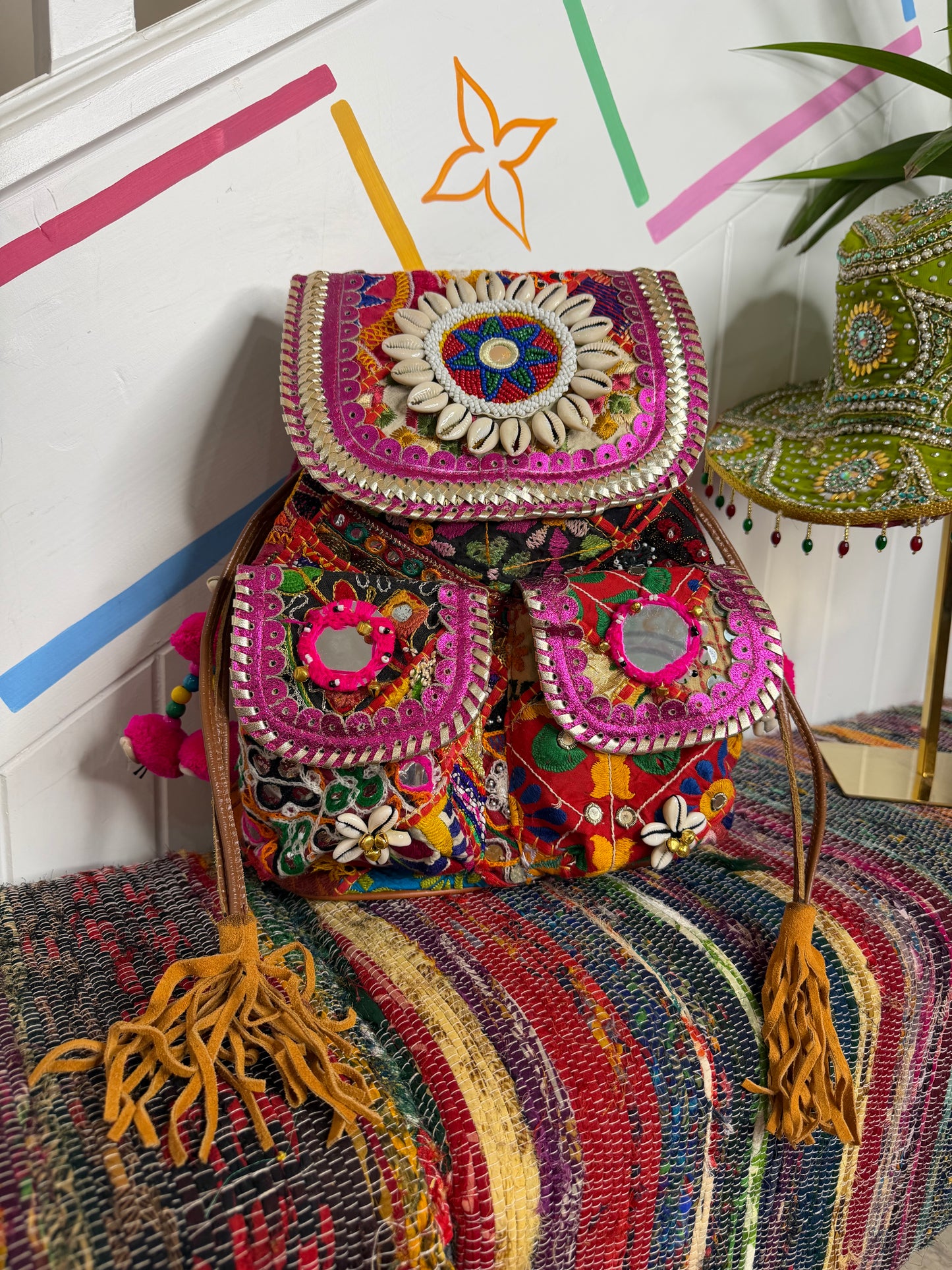 Boho Medium Pink Backpack