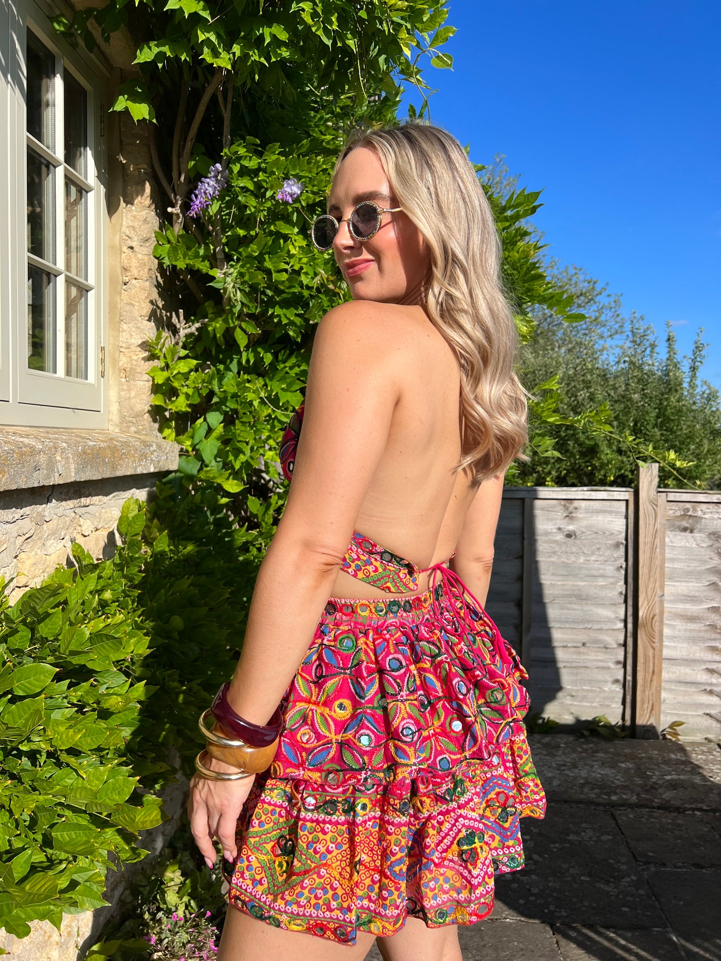 Frida Mini Mirror Top & Skirt - Pink
