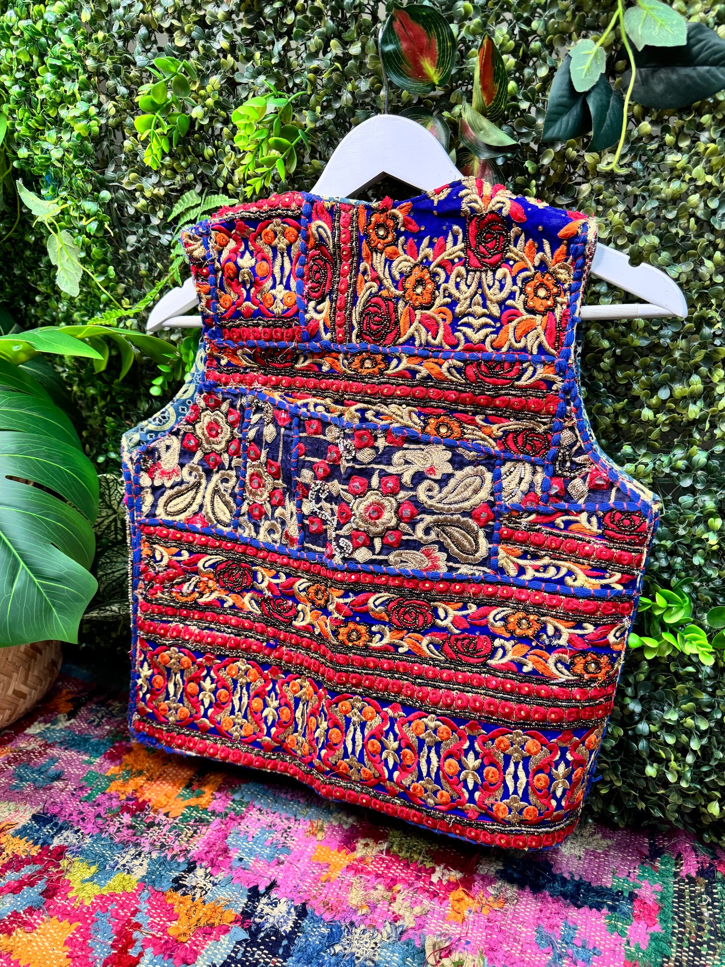 Tapestry Vintage Waistcoat - Blue