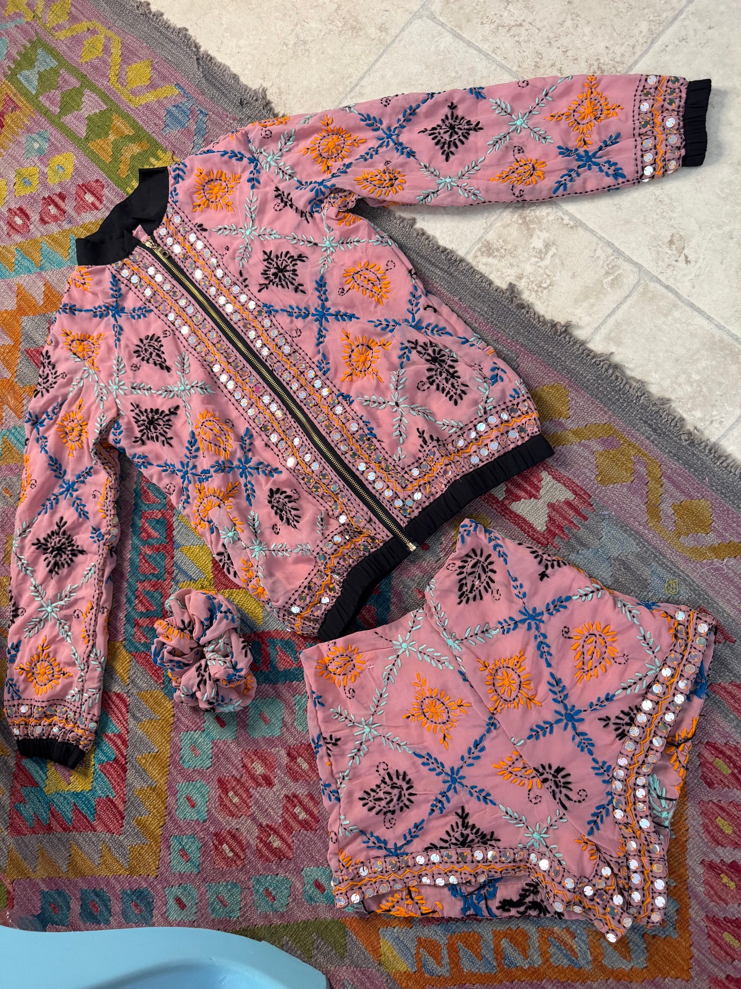 Phulkari Bomber & Shorts Co ord