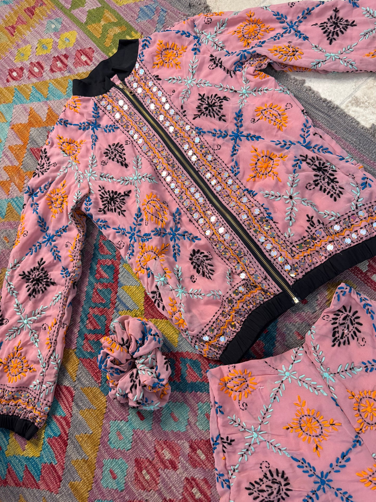 Phulkari Bomber & Shorts Co ord