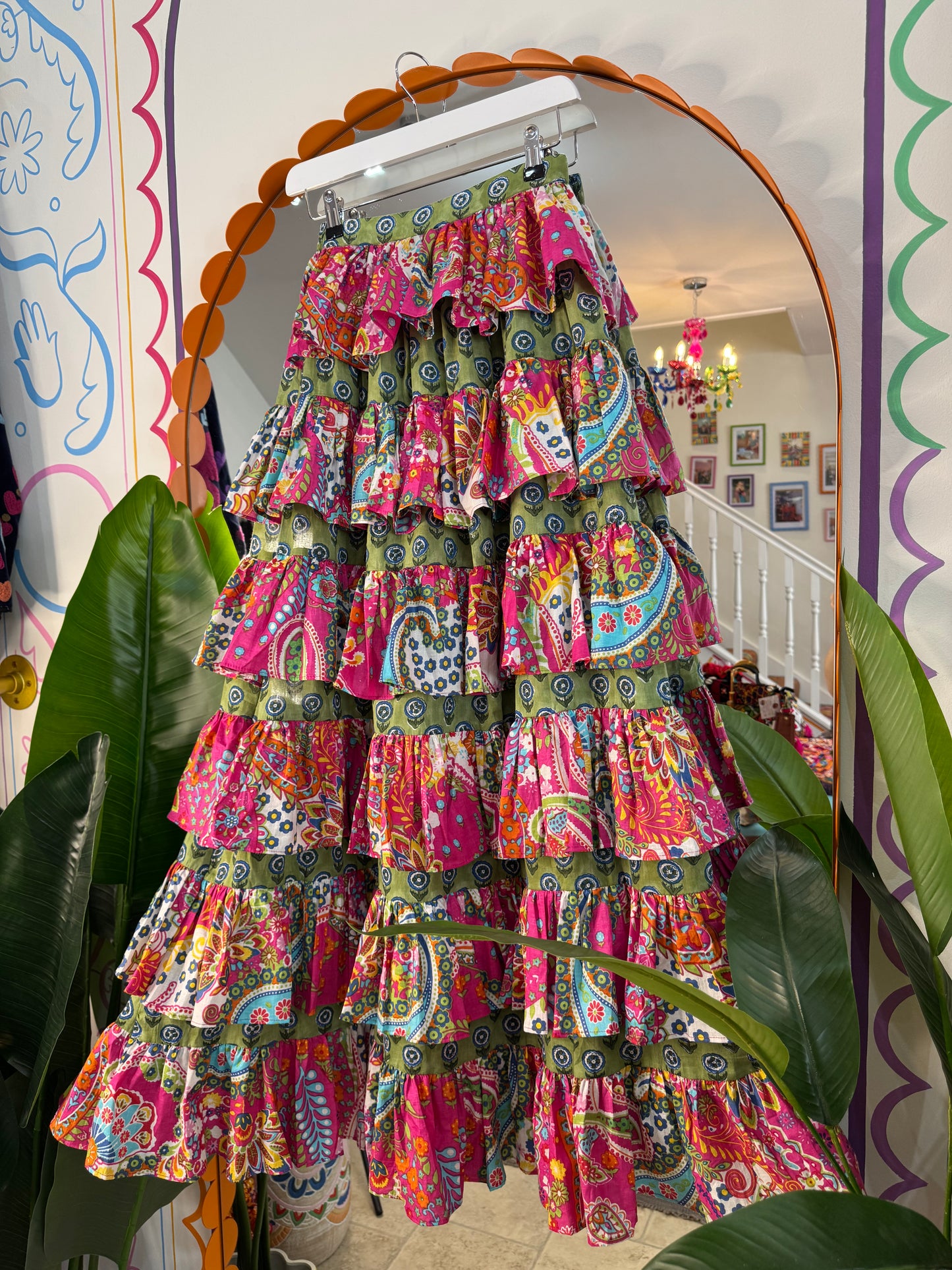 Frida Maxi Skirt - Pink & Green