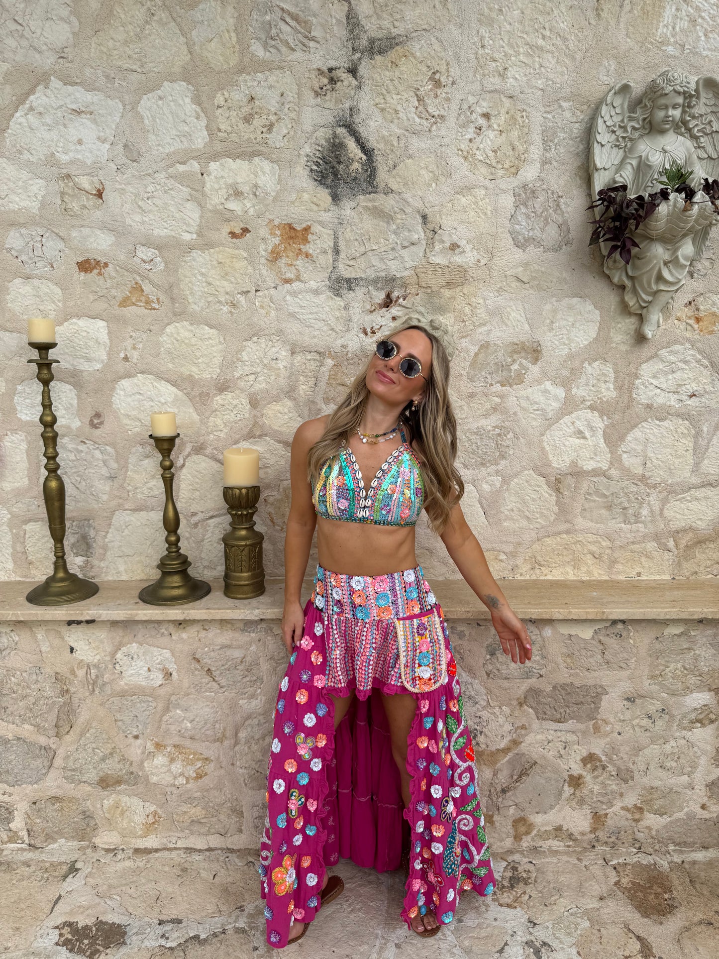 Gypsy Soul Ibiza Skirt in Pink