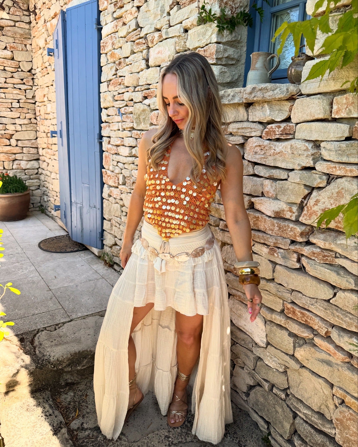 Bali Born Crochet Top - Orange