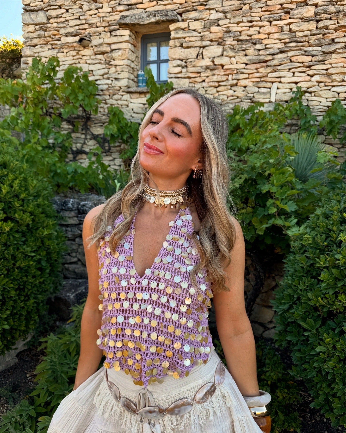 Bali Born Crochet Top - Lilac