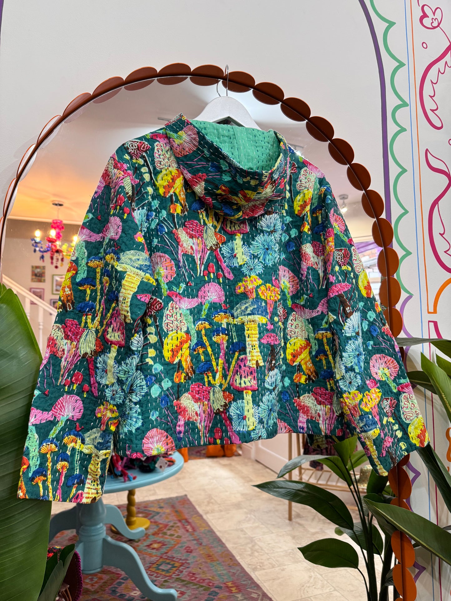 Mushroom Kantha Hoodie