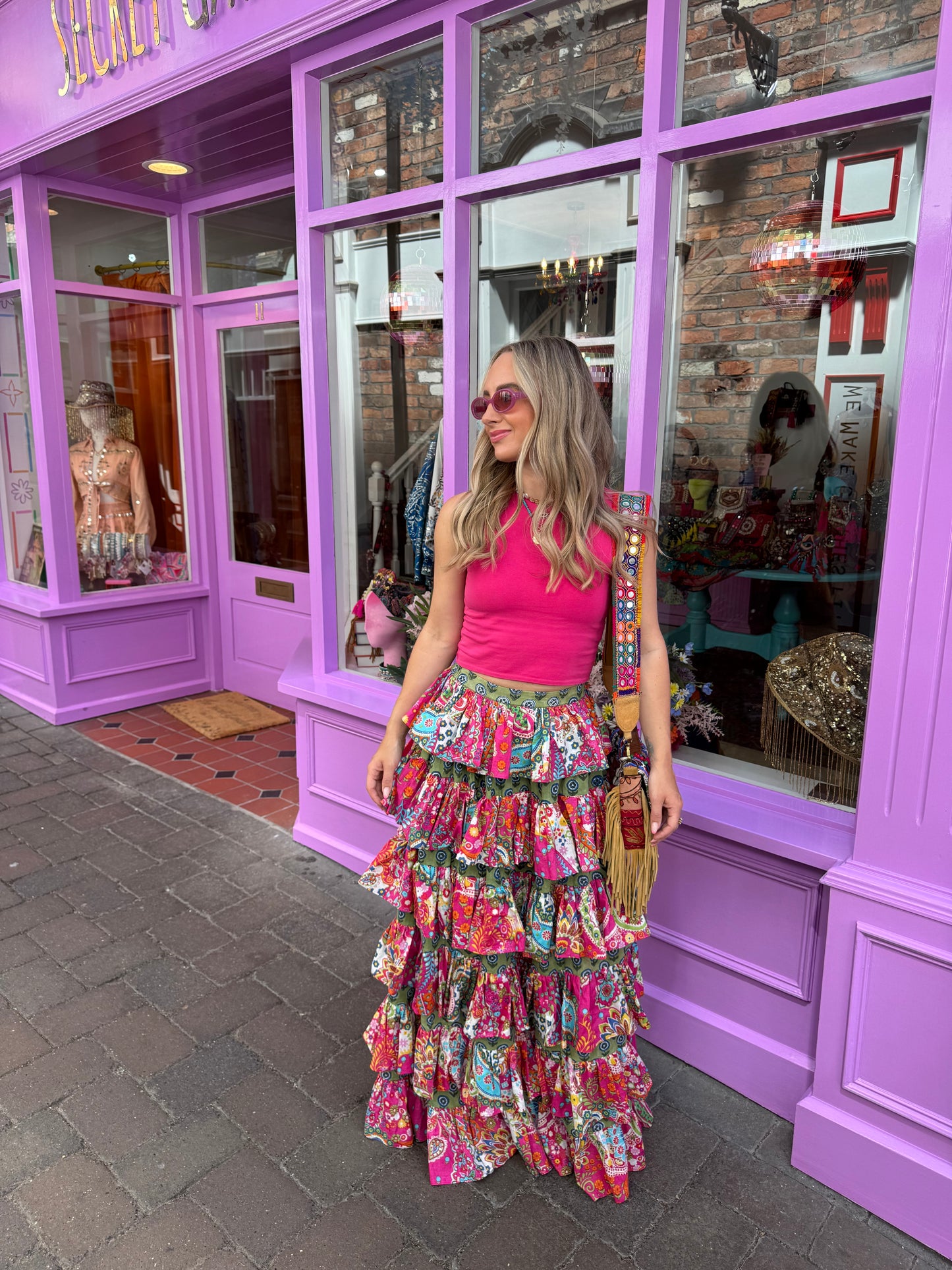 Frida Maxi Skirt - Pink & Green