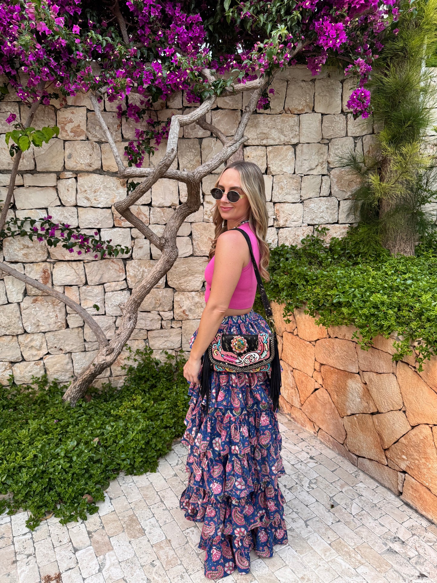 Frida Maxi Skirt - Pink & Blue