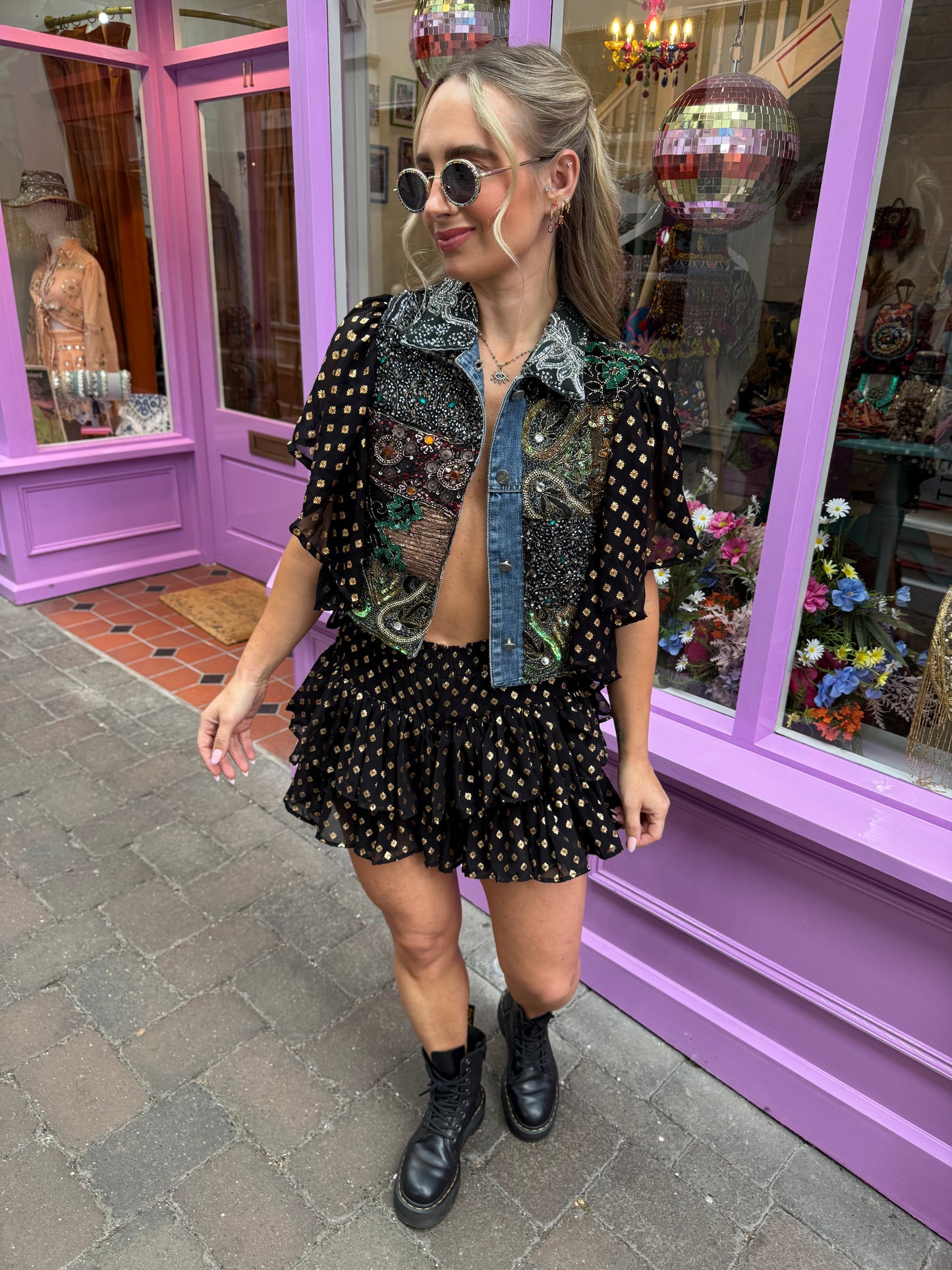 Golden Hour Black Ruffle Shorts