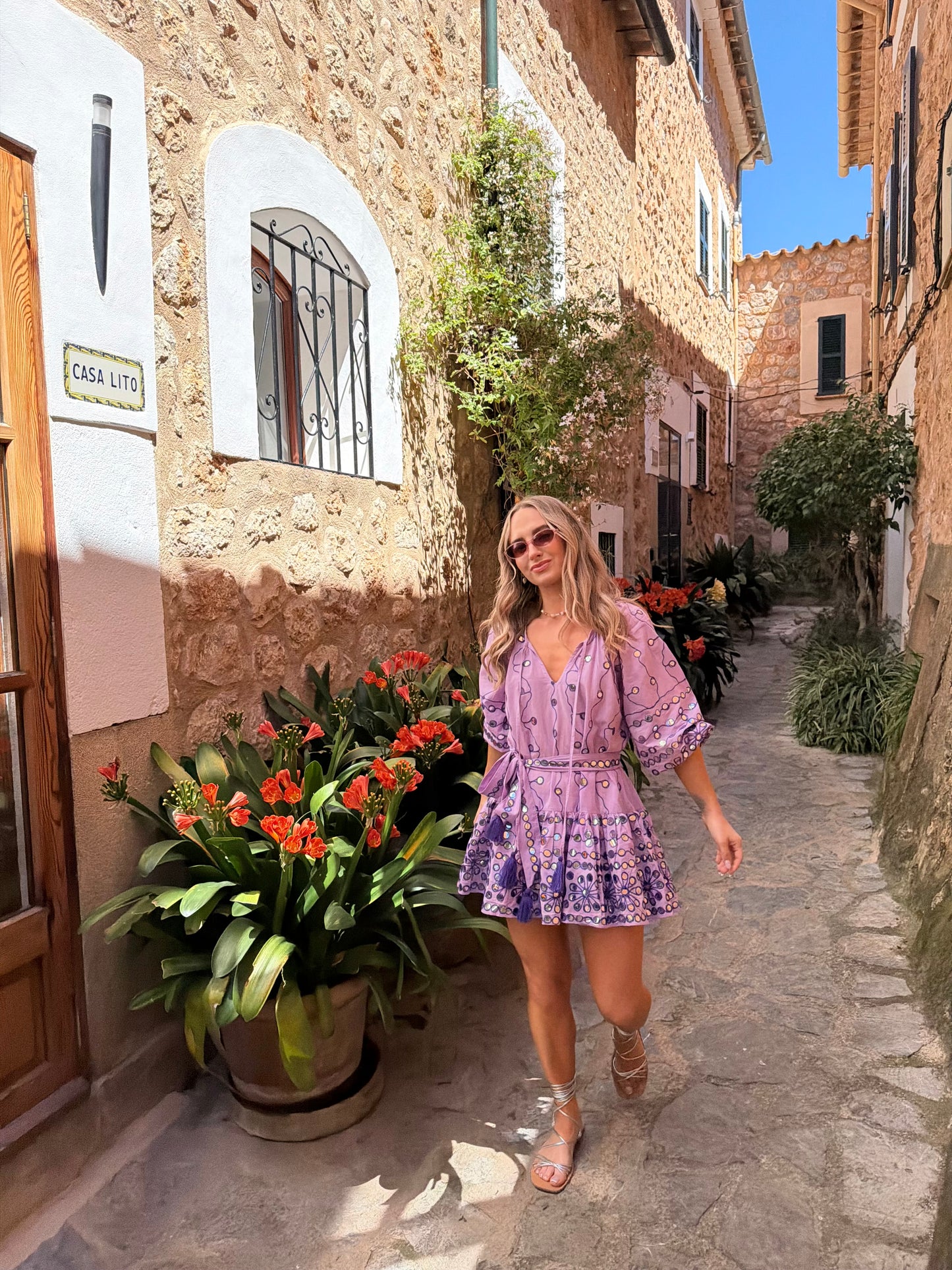 Lilac Mirror Zari Dress
