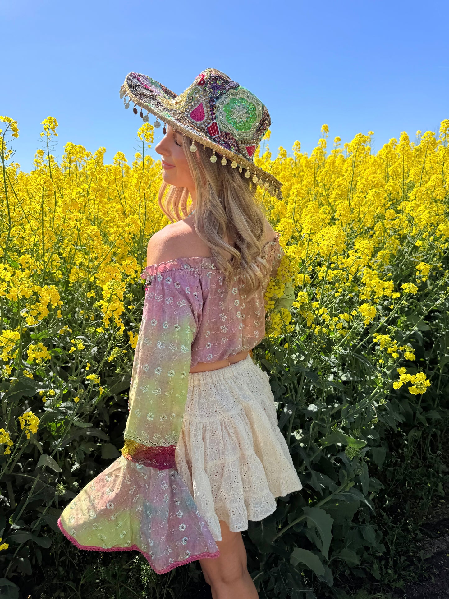 Gypsy Soul Embellished Mini Skirt