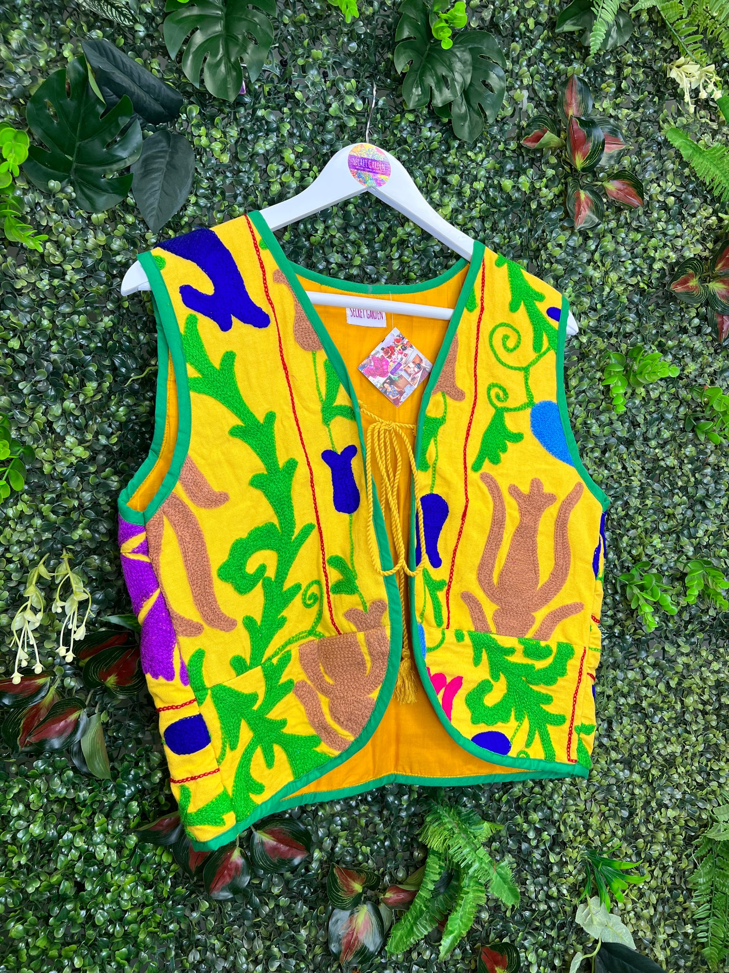 Vintage Suzani Waistcoat in Yellow