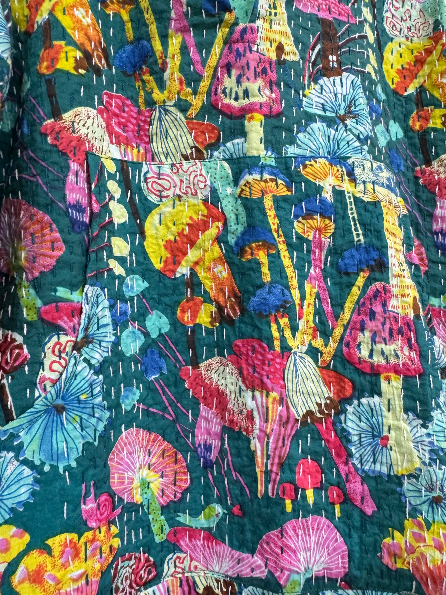 Mushroom Kantha Hoodie