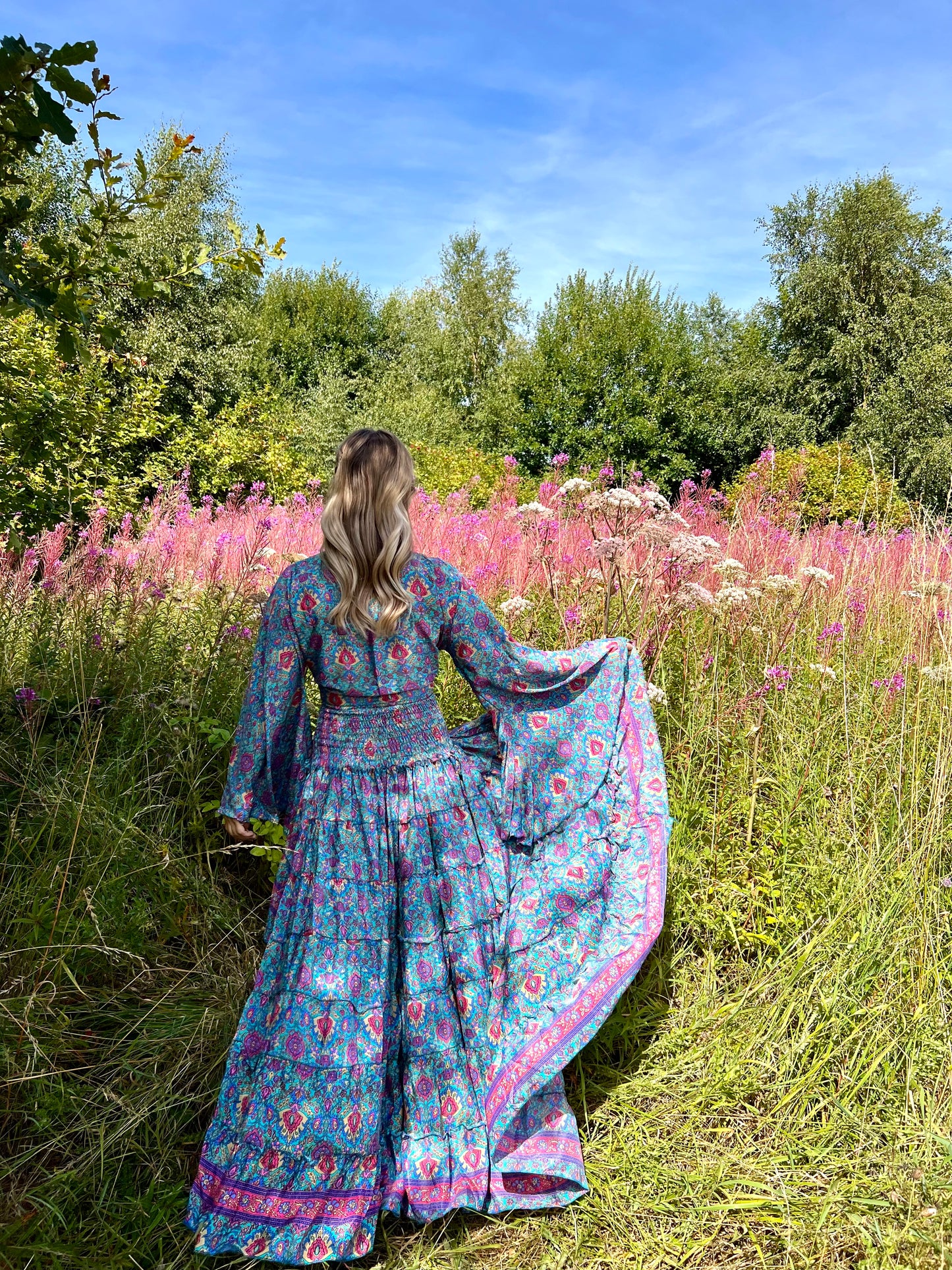 Valentina SKIRT ONLY - Pink & Aqua Blue
