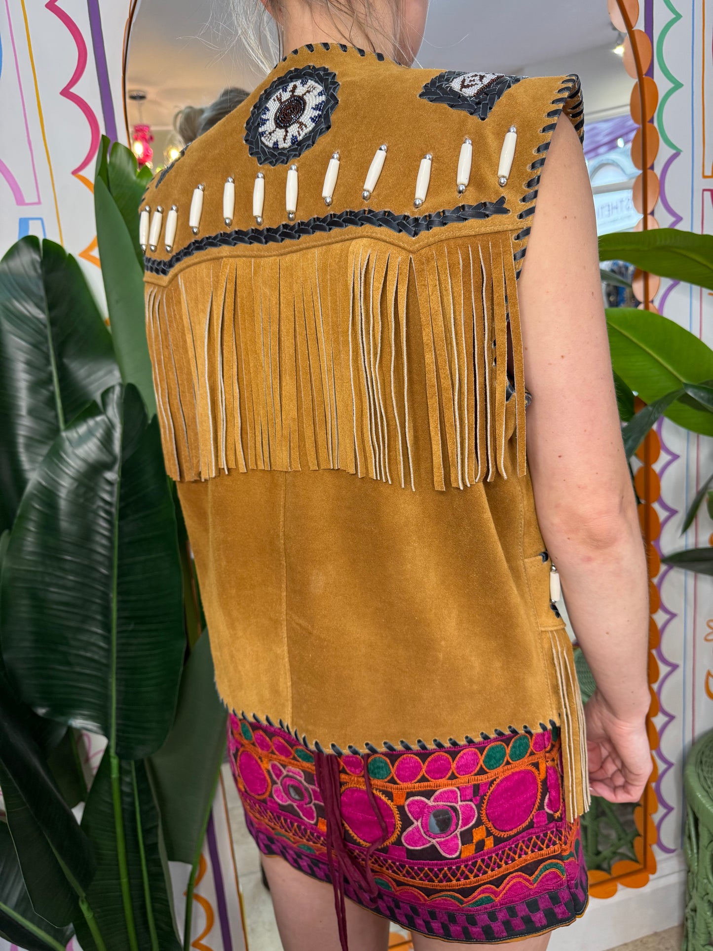 Arizona Tan Tassel Suede Waistcoat