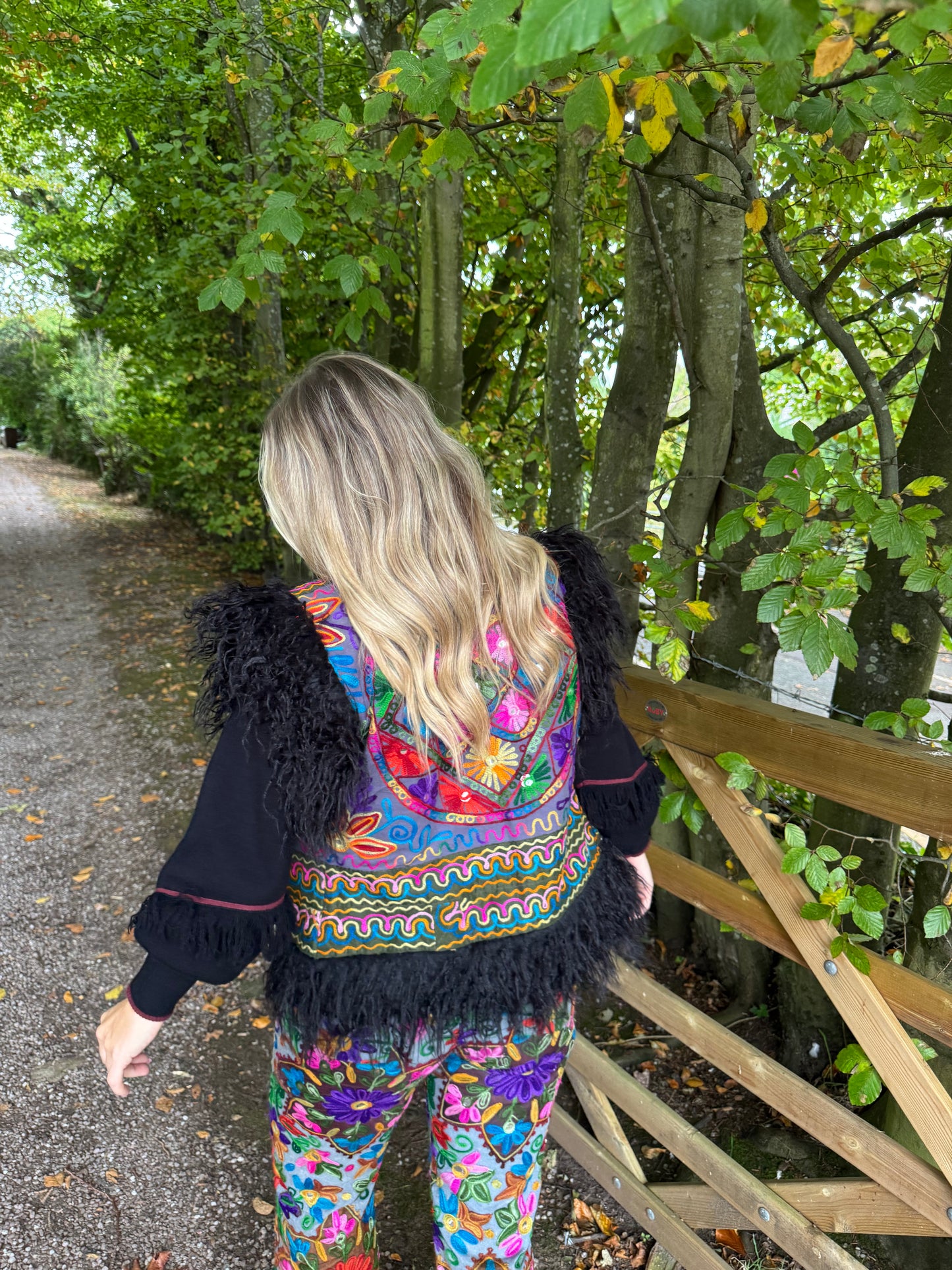 Faux Fur Flower Gilet