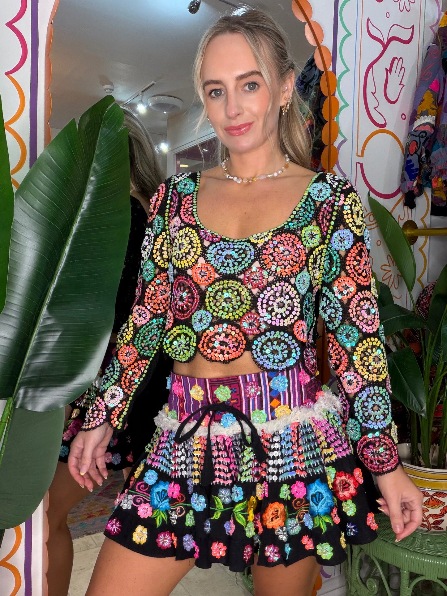 Gypsy Soul Crochet Top - Black