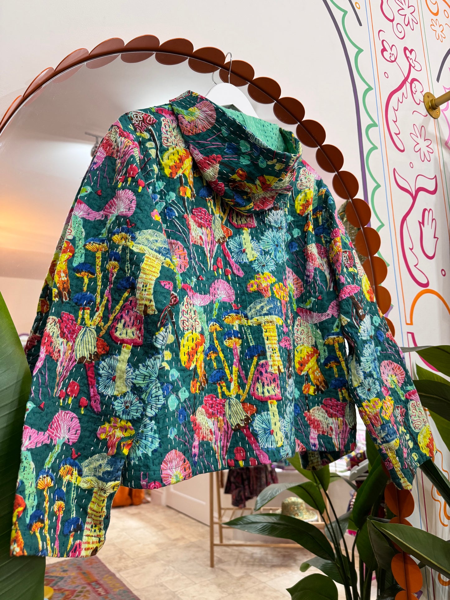 Mushroom Kantha Hoodie