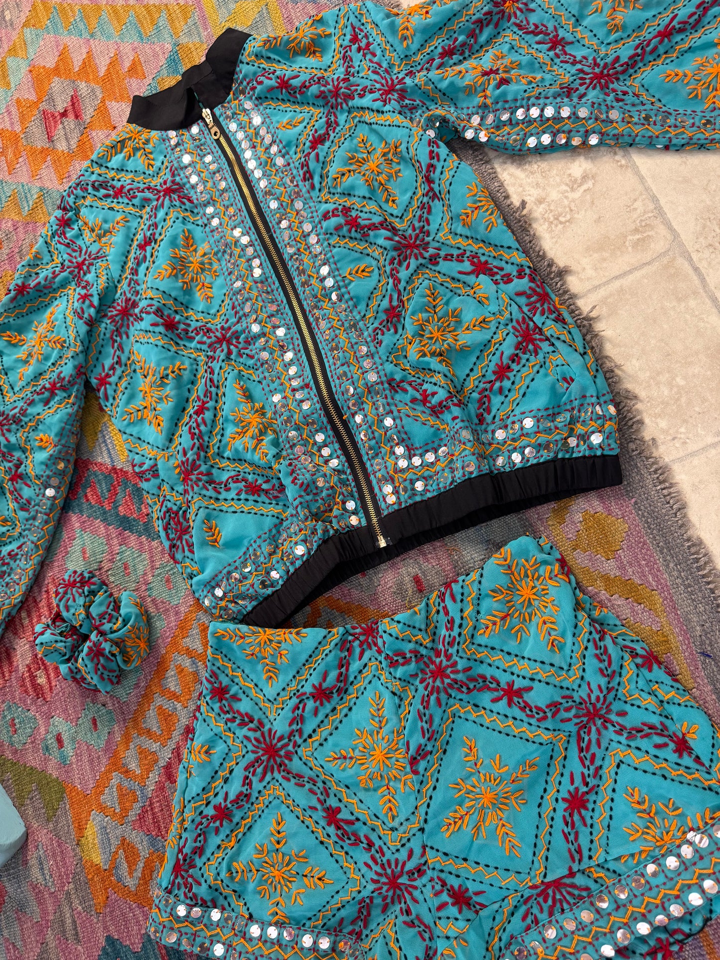 Phulkari Bomber & Shorts Co ord
