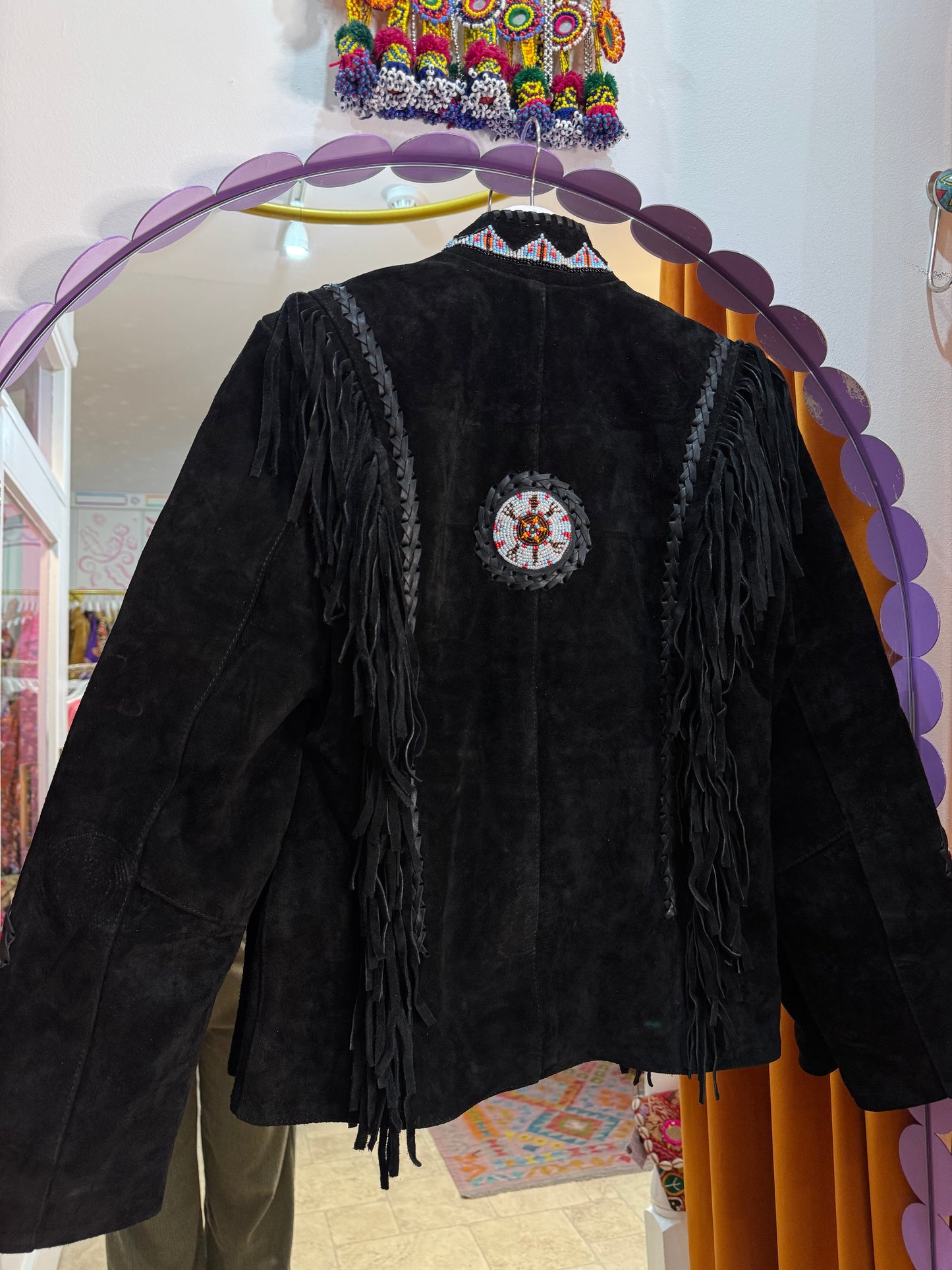 Arizona Black Tassel Suede Jacket - Pre Order