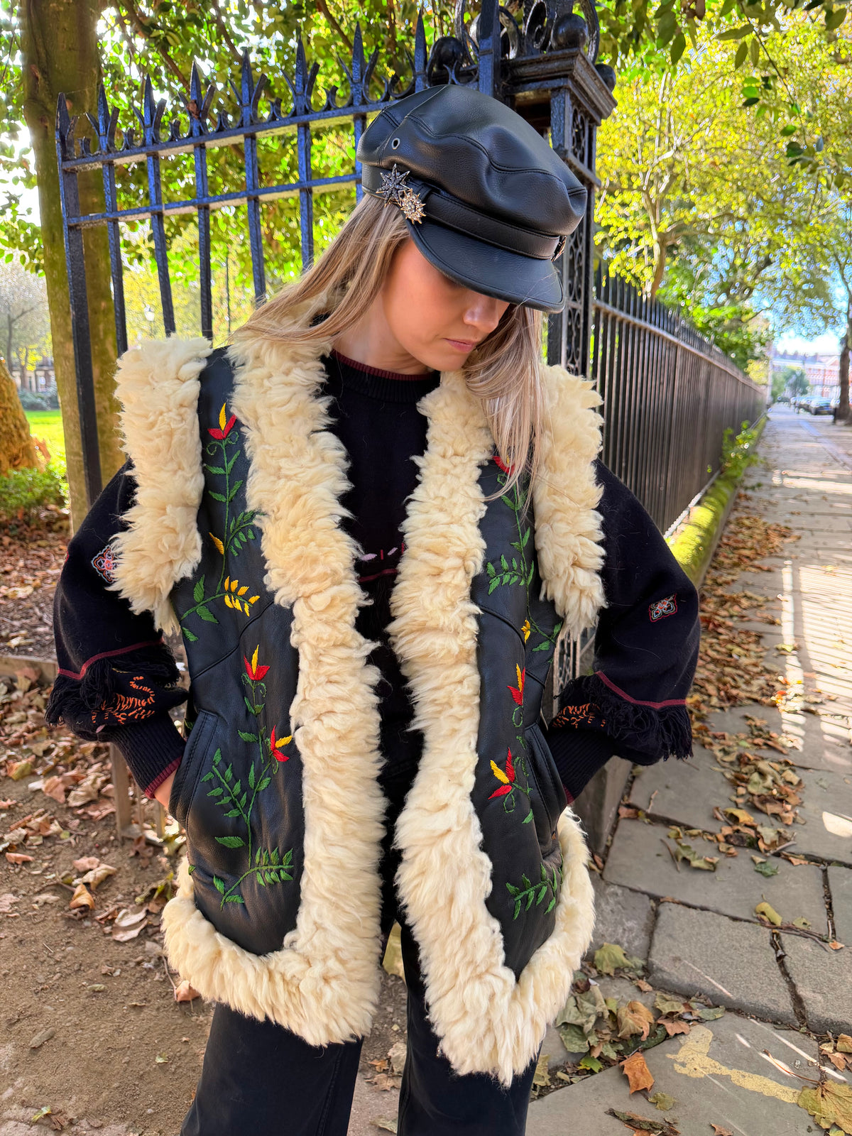 Vintage Embroidered Fur Gilet