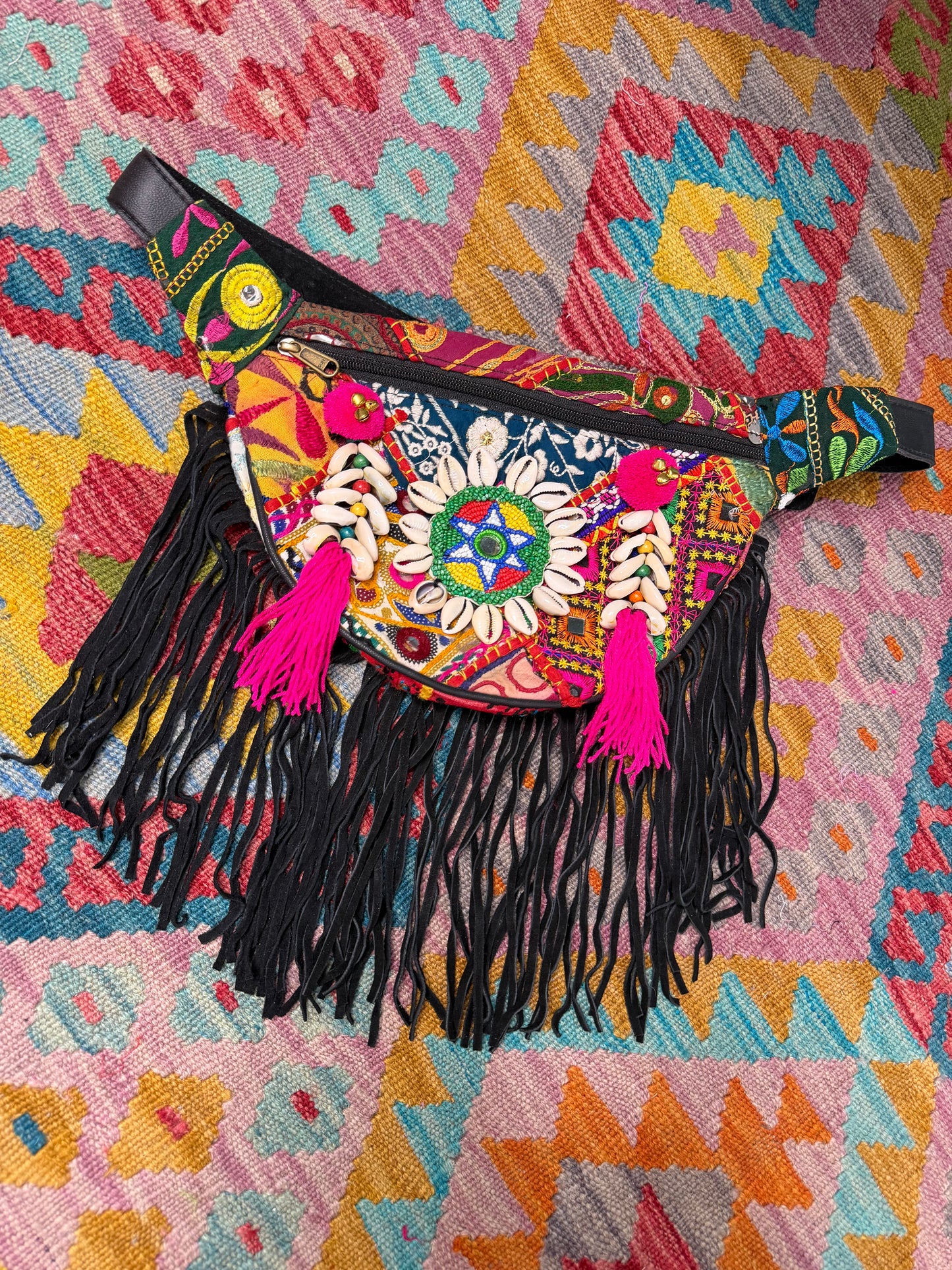 Boho Black Bumbag