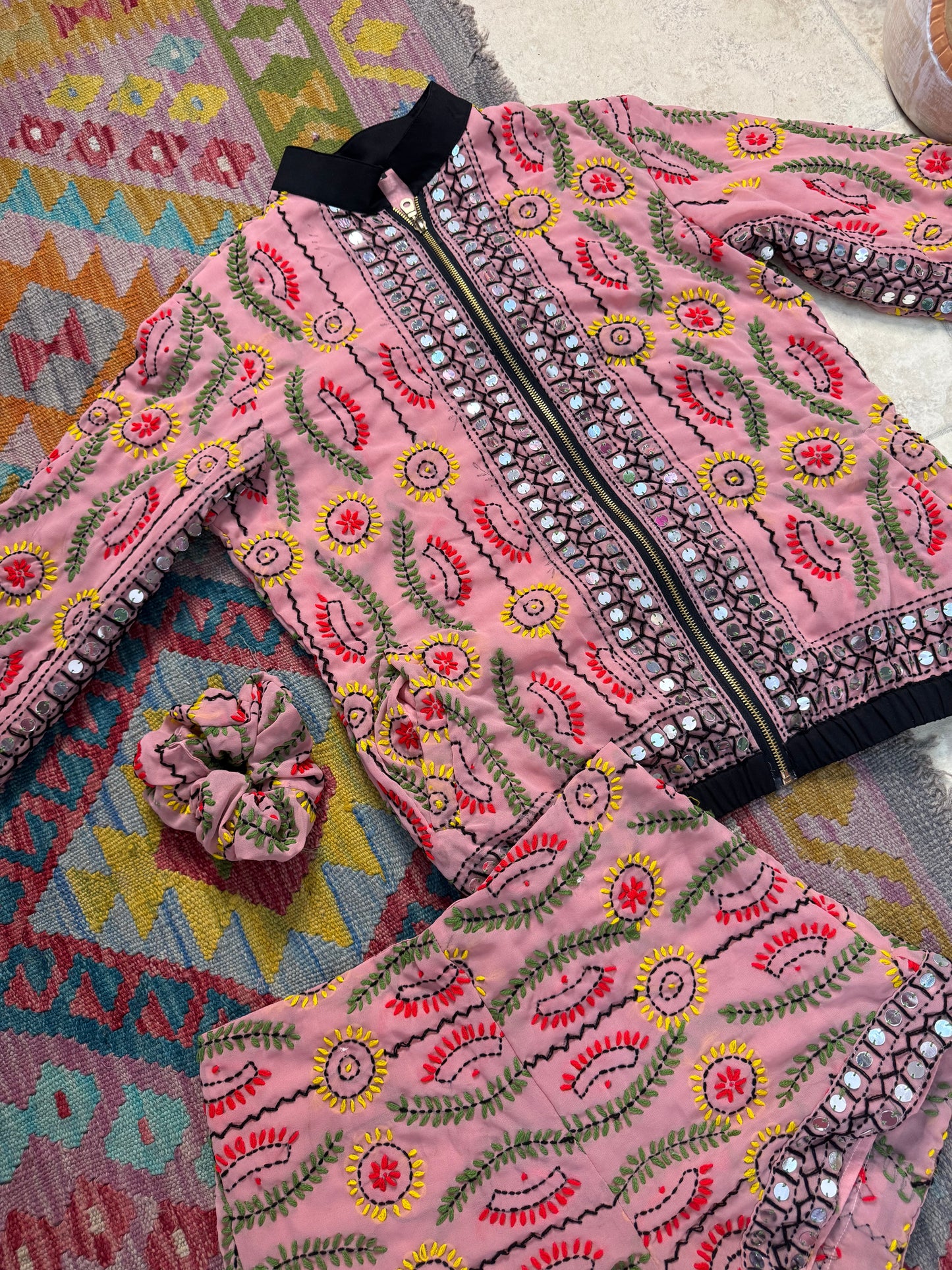 Phulkari Bomber & Shorts Co ord
