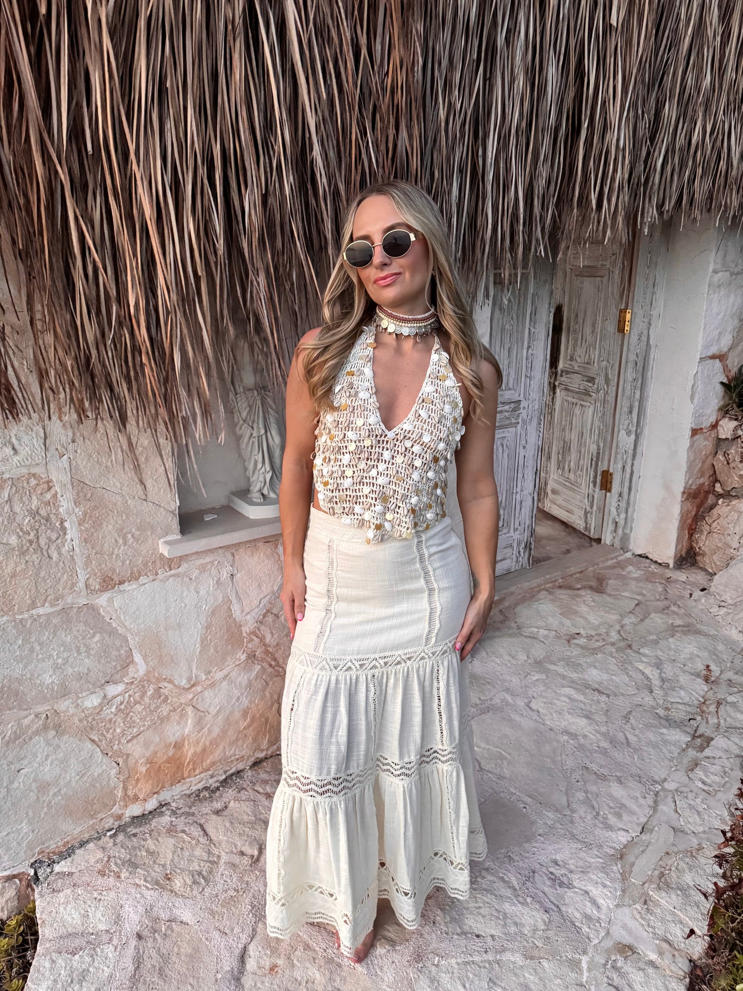Bali Born Crochet Top - Cream