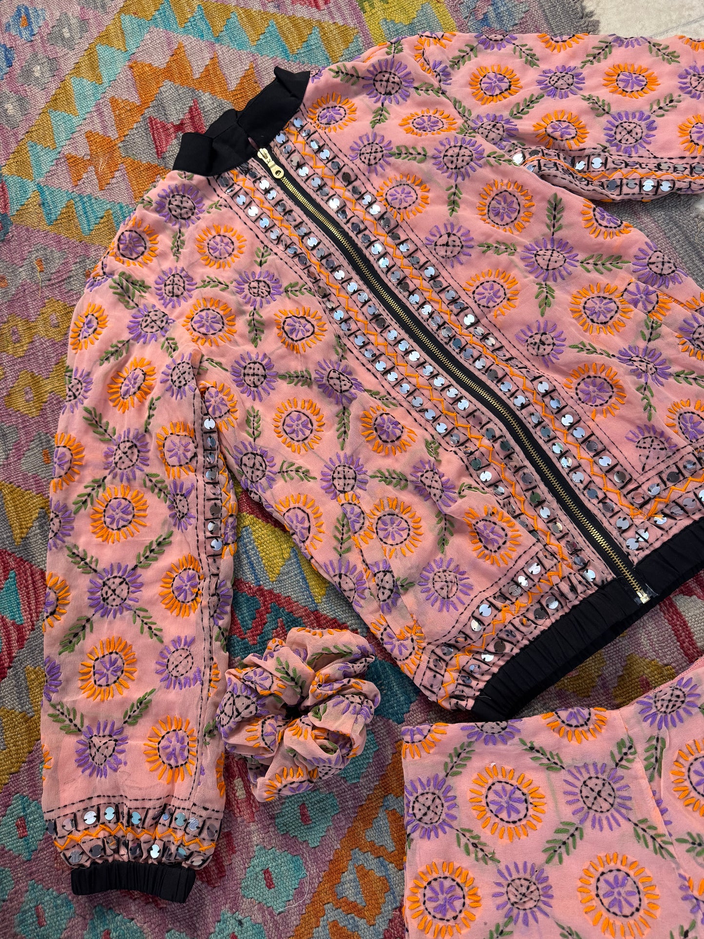 Phulkari Bomber & Shorts Co ord