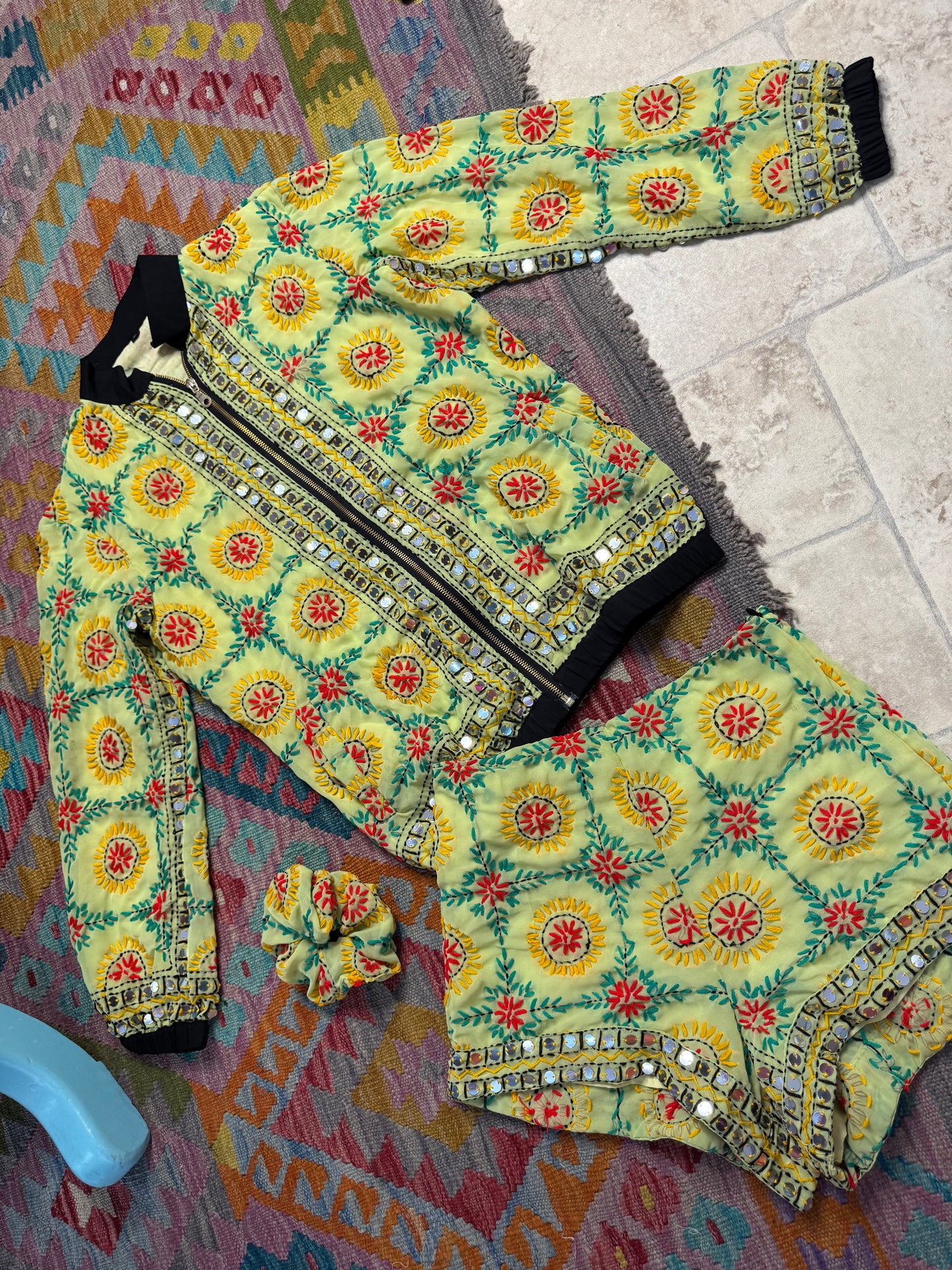 Phulkari Bomber & Shorts Co ord