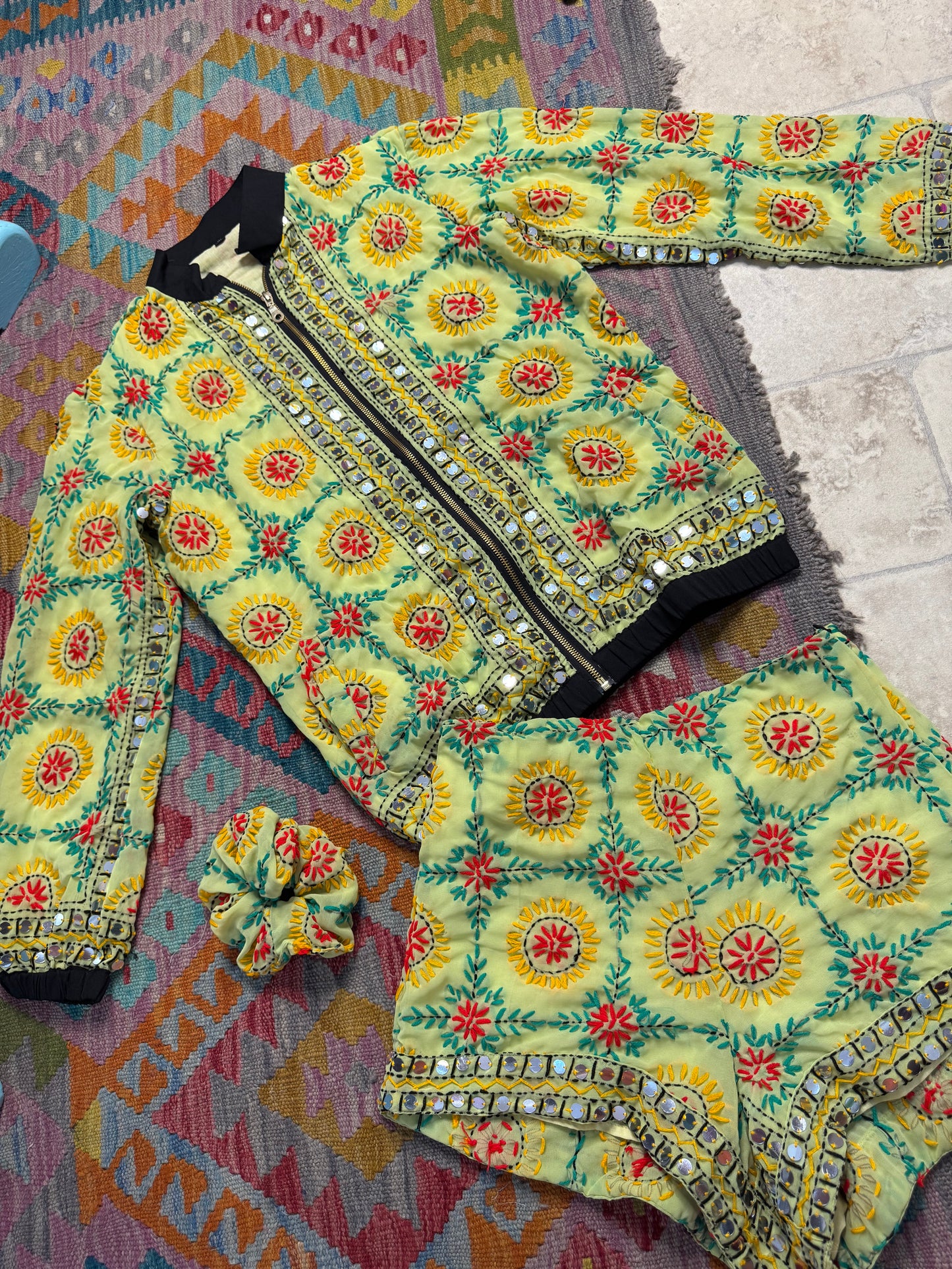 Phulkari Bomber & Shorts Co ord