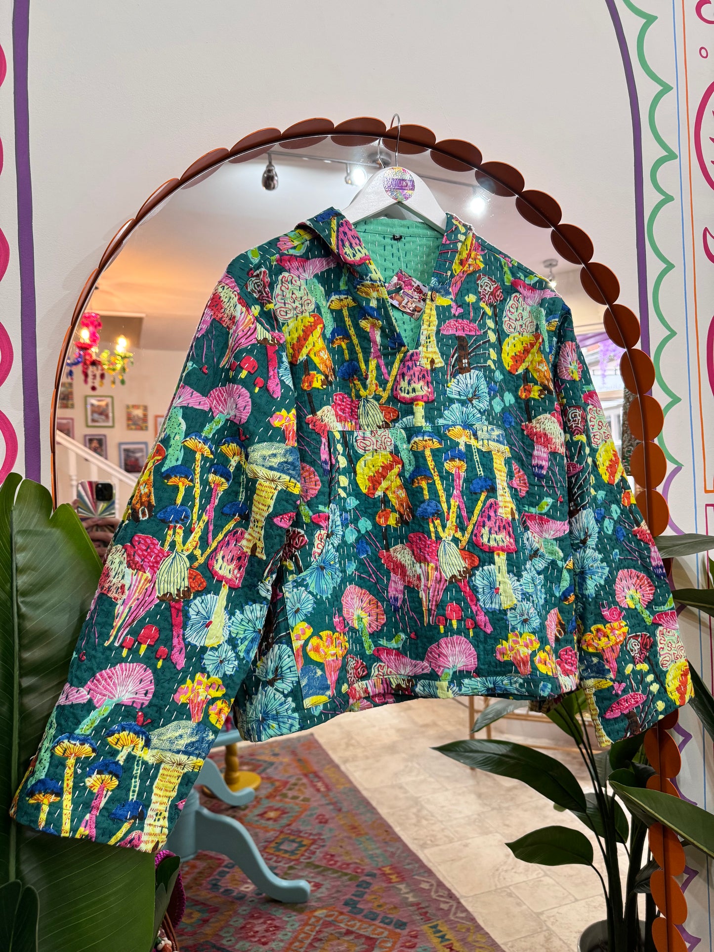 Mushroom Kantha Hoodie
