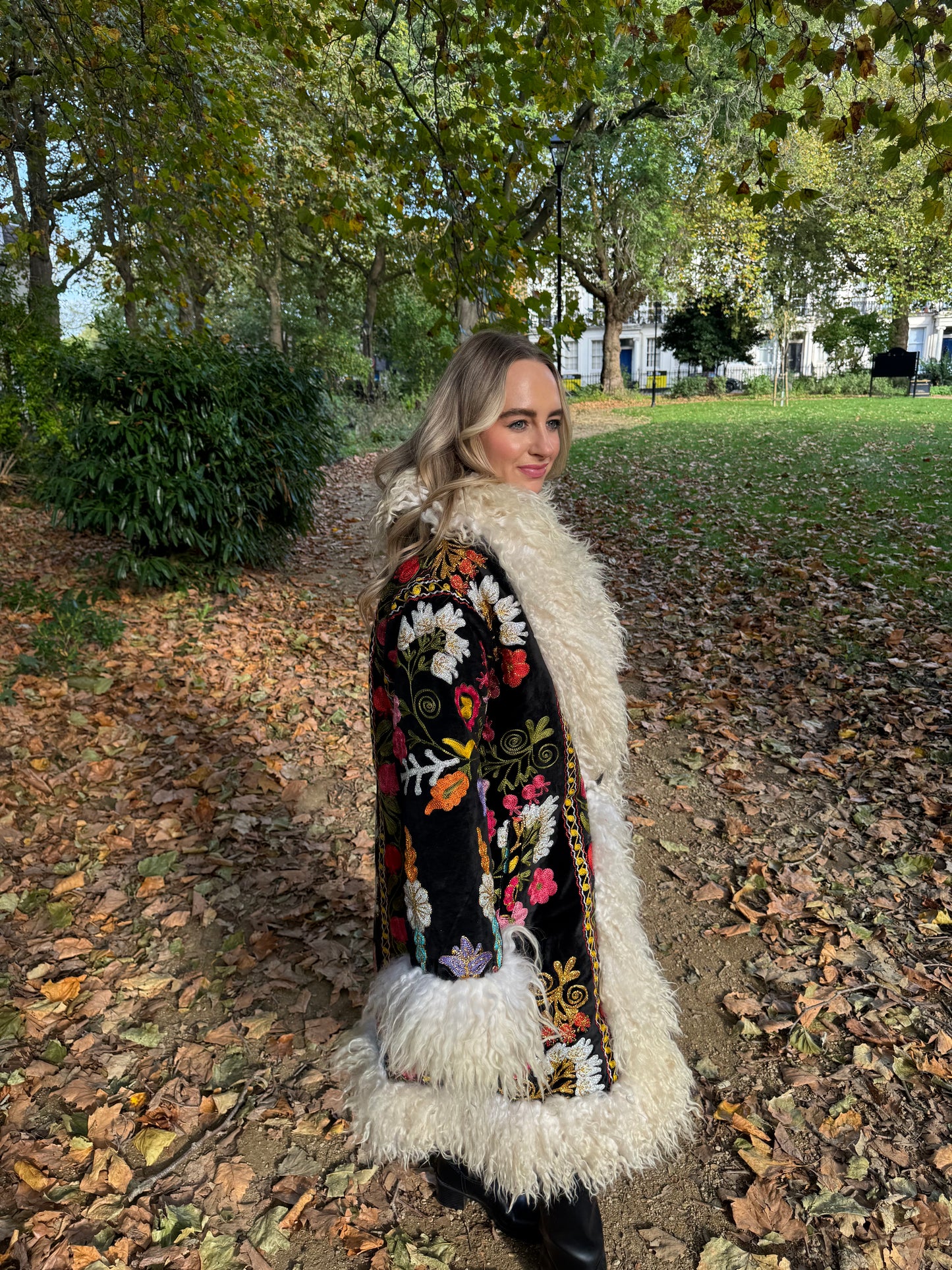 Vintage 70s Afghan Suzani Long Coat