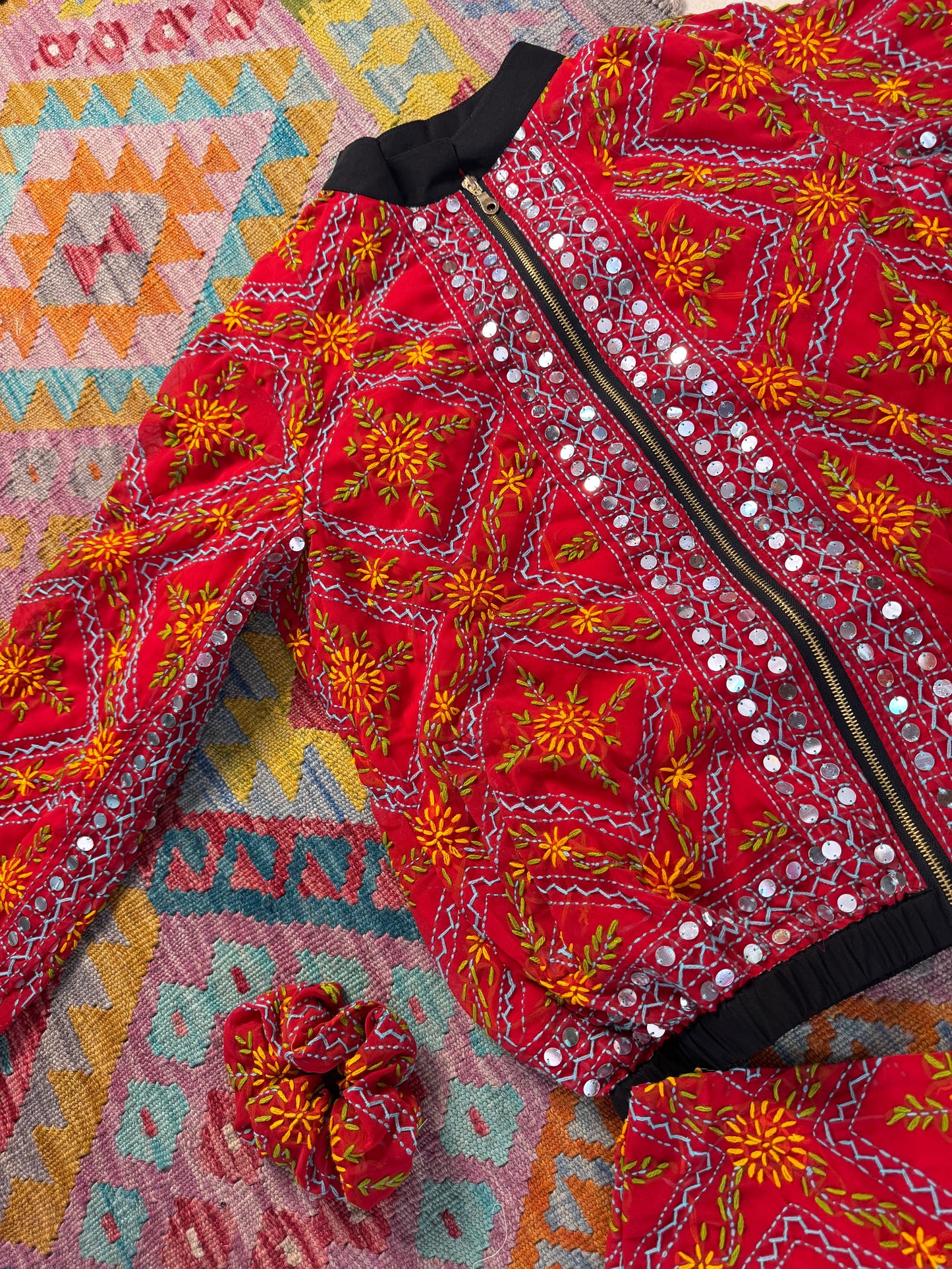 Phulkari Bomber & Shorts Co ord