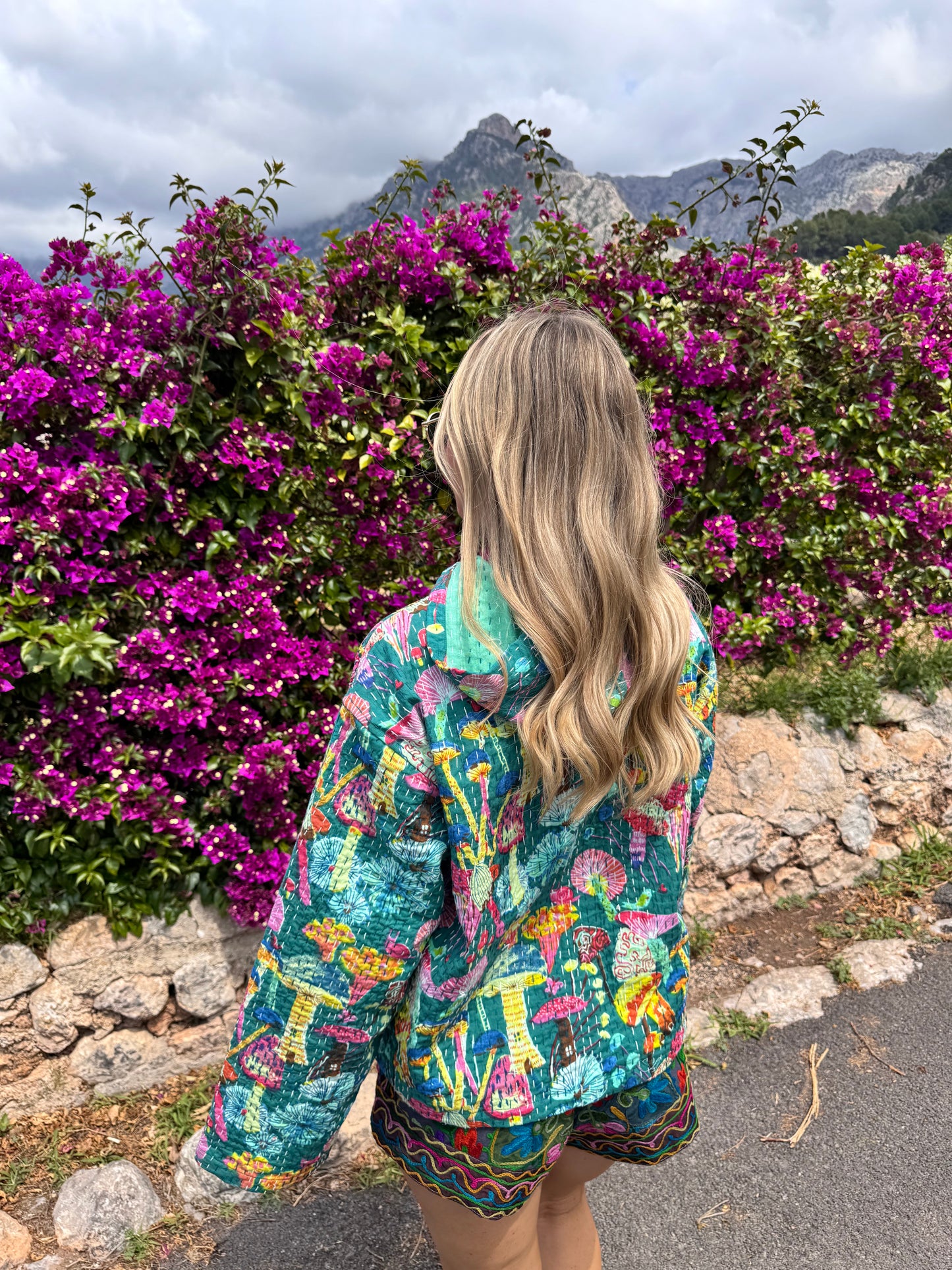 Mushroom Kantha Hoodie