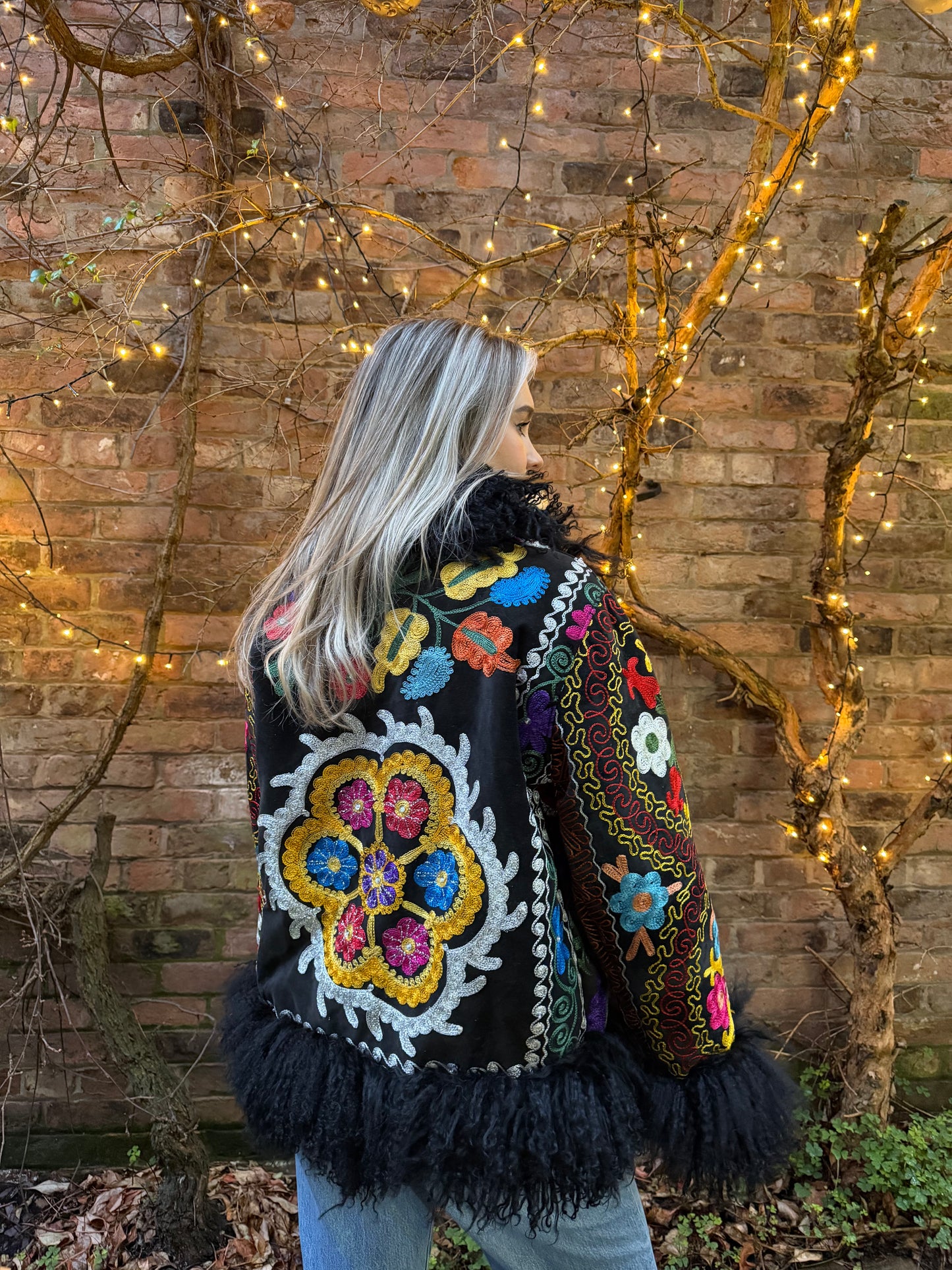 Vintage 70s Afghan Suzani Short Coat