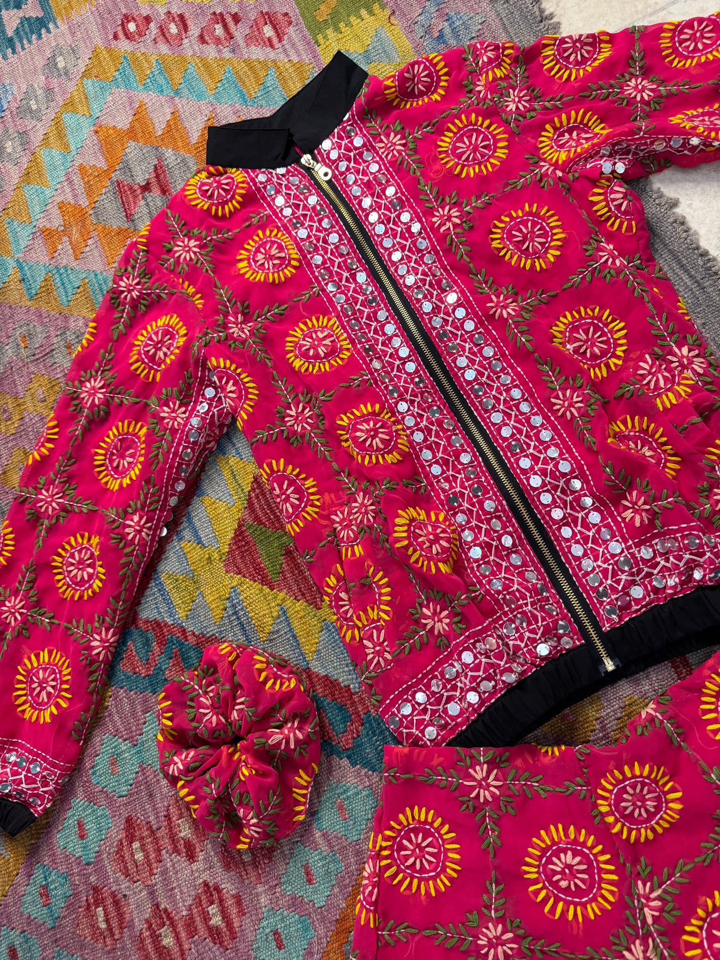 Phulkari Bomber & Shorts Co ord