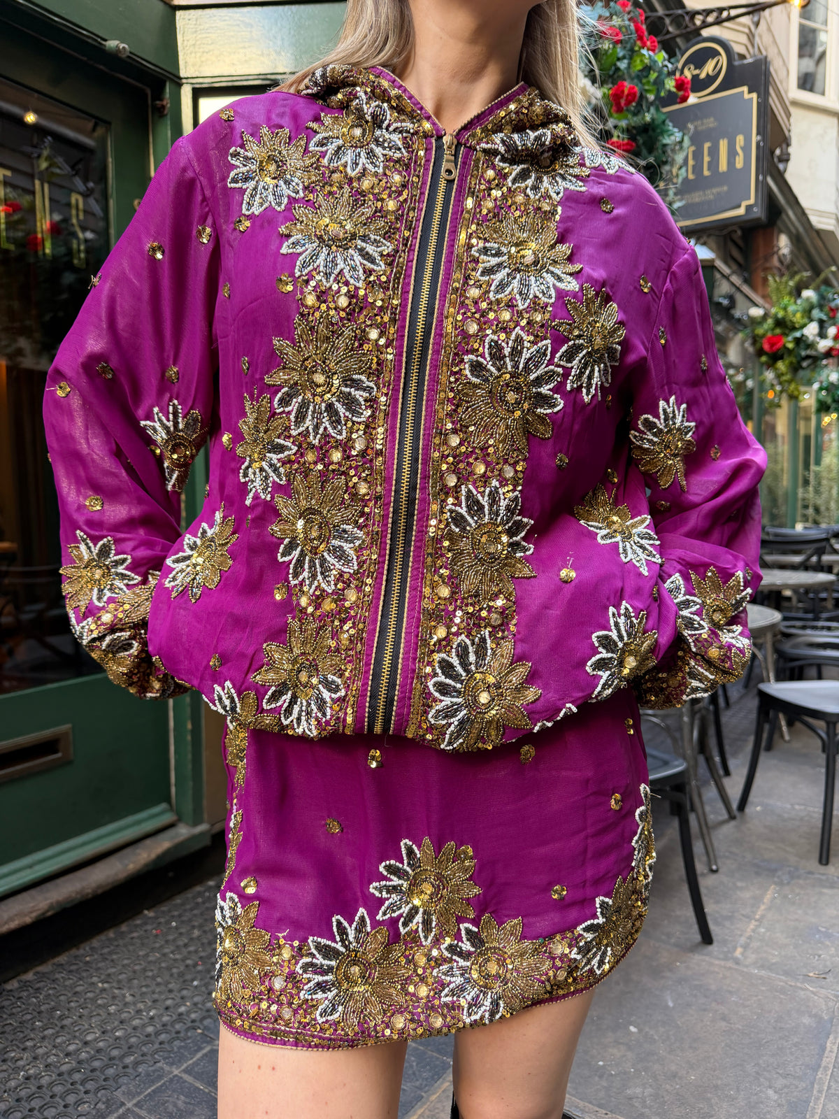 Sari Vintage Hoodie & Skirt Co ord