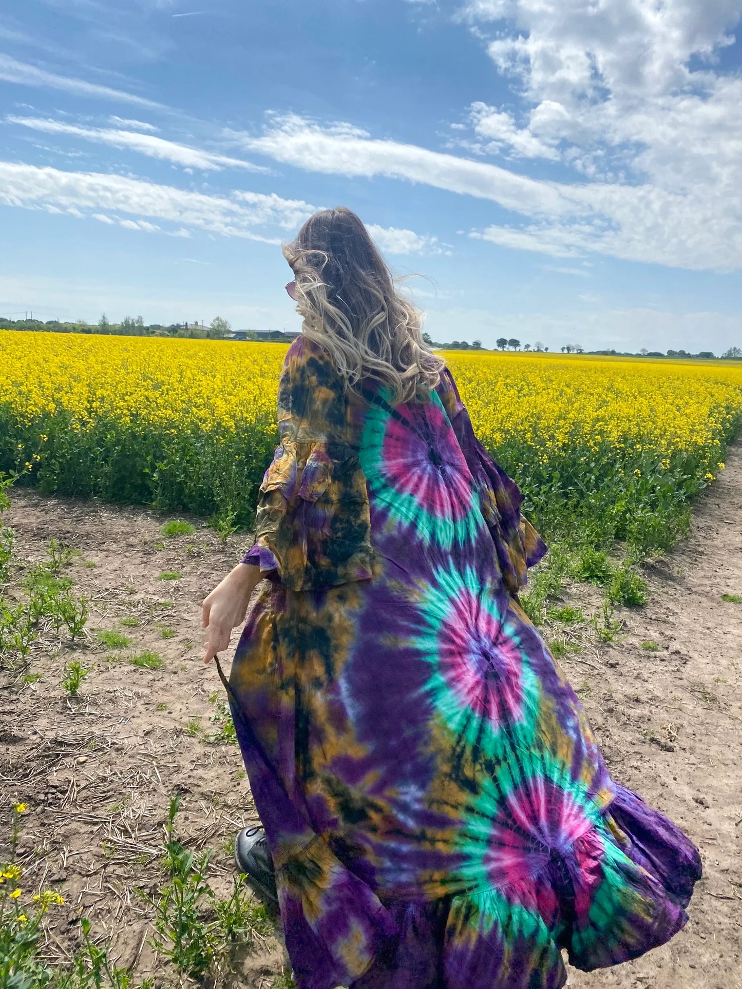 Tie Dye Floor Length Jacket - 10