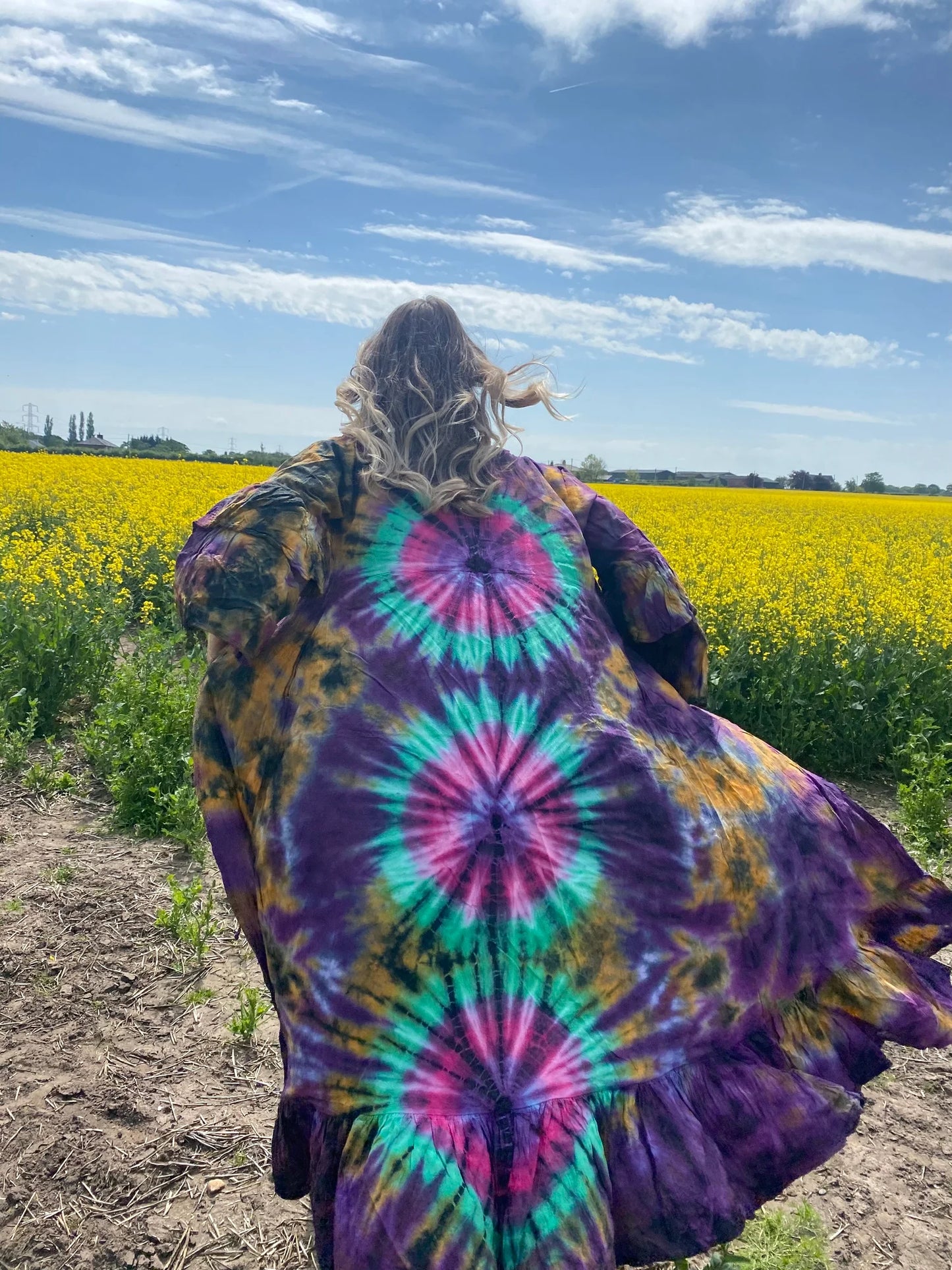 Tie Dye Floor Length Jacket - 10