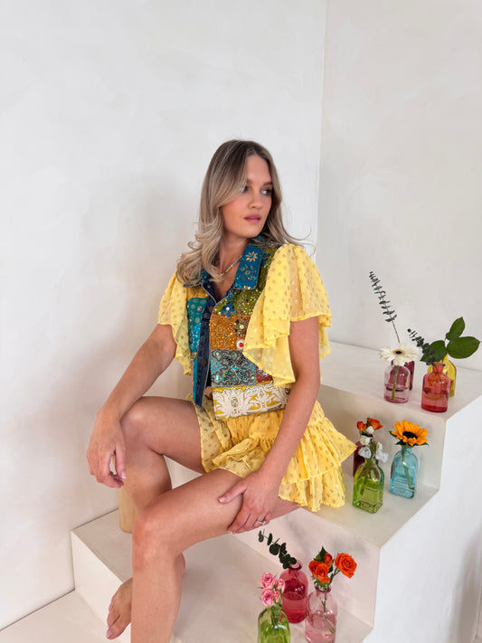 Golden Hour Embellished Ruffle Jacket