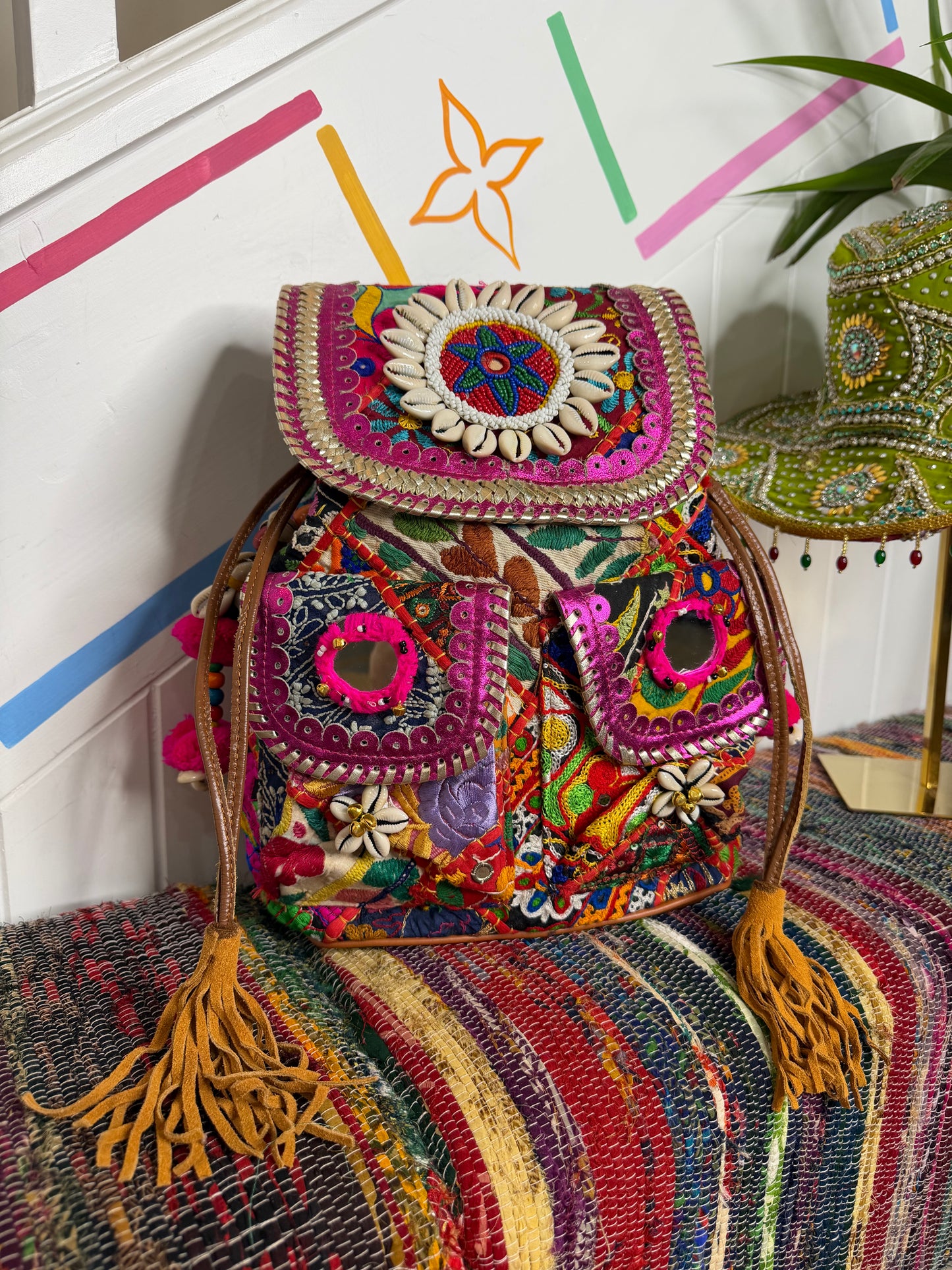 Boho Medium Pink Backpack