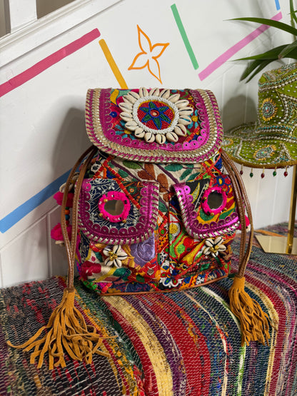 Boho Medium Pink Backpack