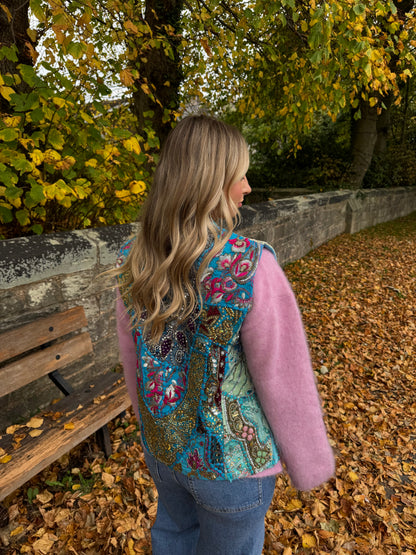 Tapestry Vintage Waistcoat - Blue