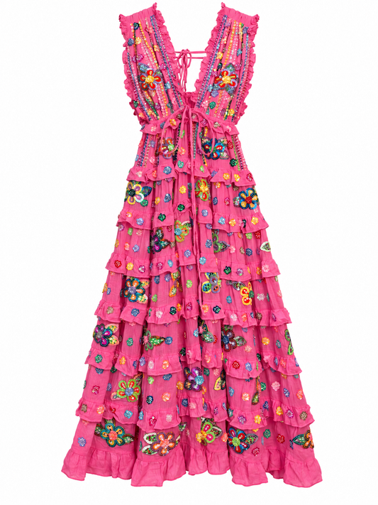 Gypsy Soul Maxi Dress in Pink